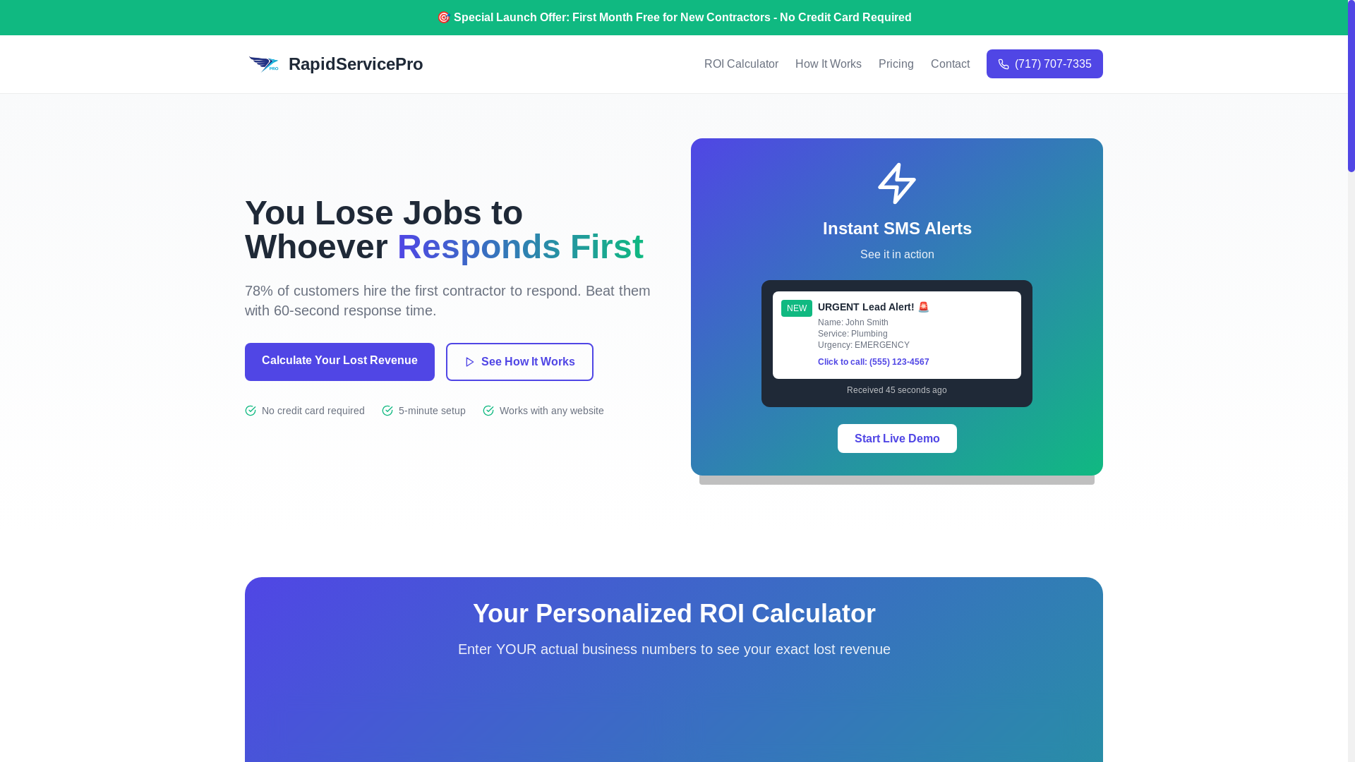 website screenshot of https://rapidservicepro.pages.dev/