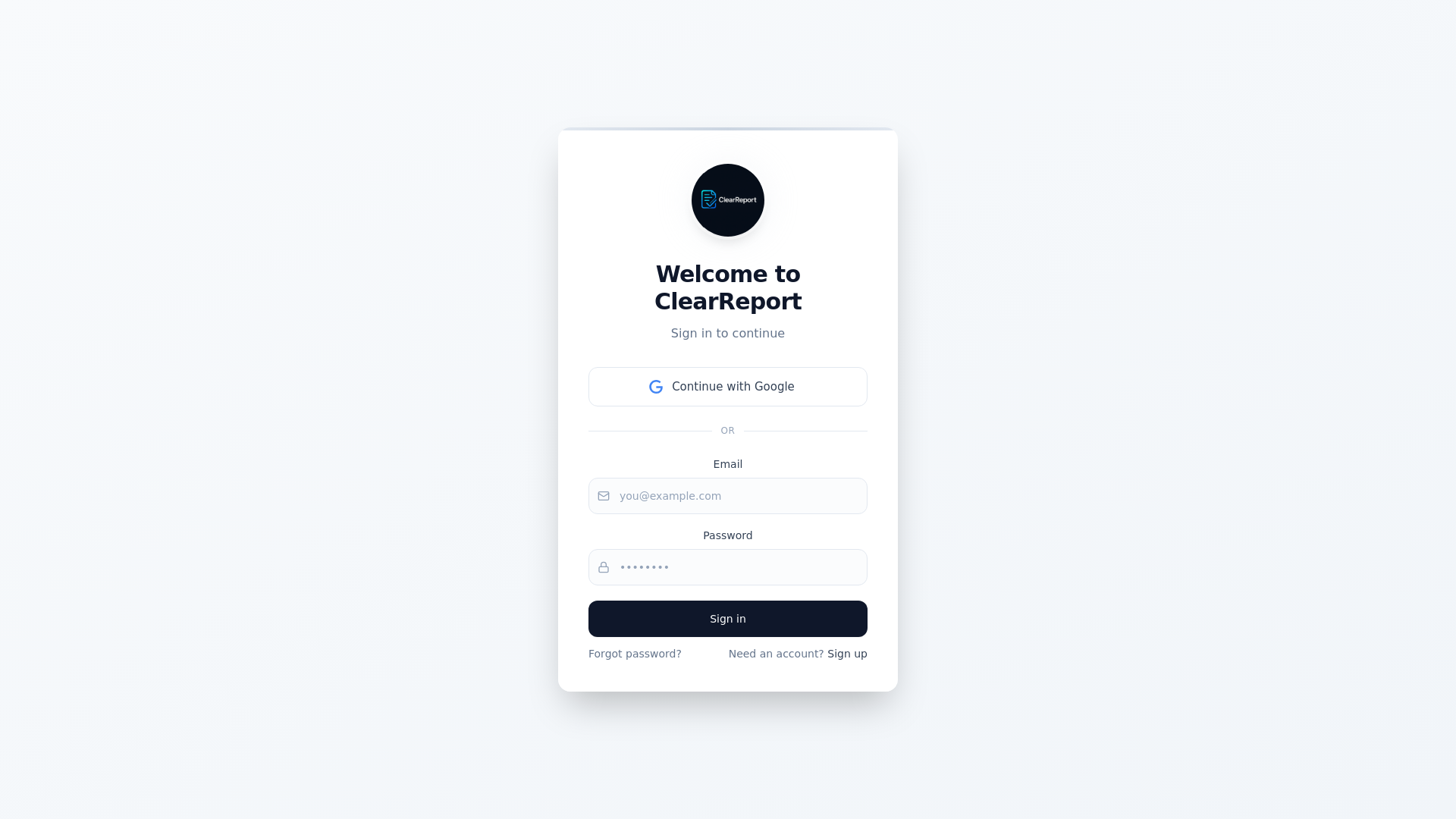website screenshot of https://clearreport.top/