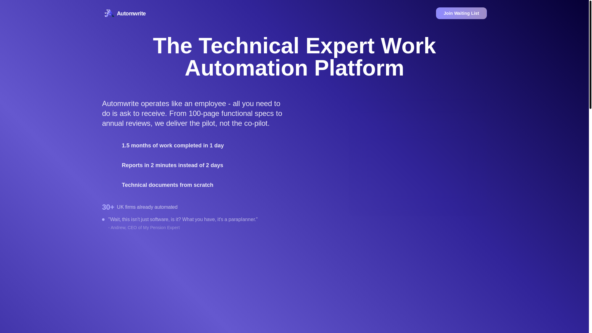 website screenshot of https://automwrite.com/