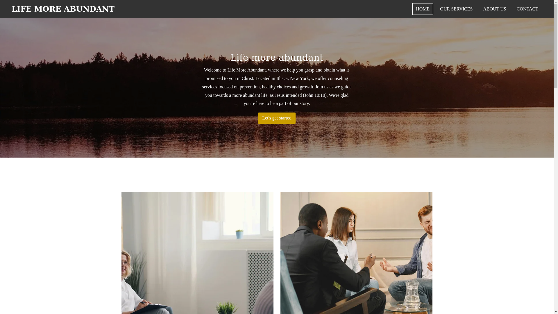 website screenshot of https://life-more-abundant.org/
