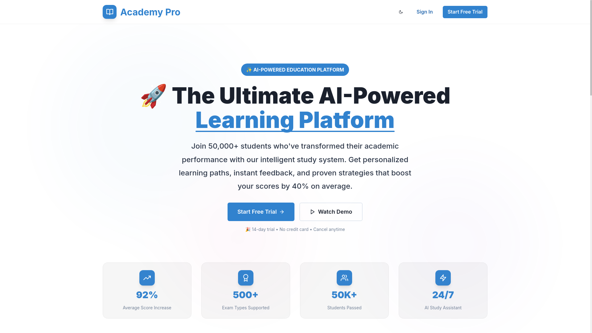 website screenshot of https://academypro.institute/