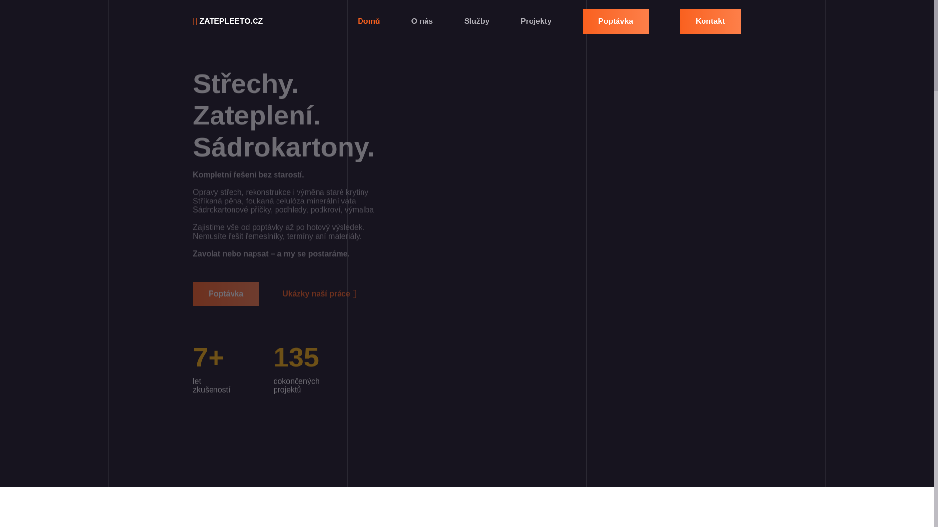 website screenshot of https://zatepleeto.cz/