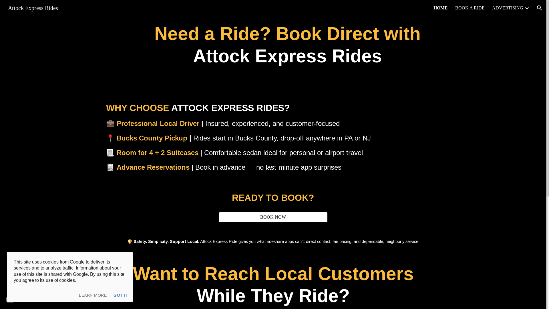 website screenshot of https://attockexpressrides.com/