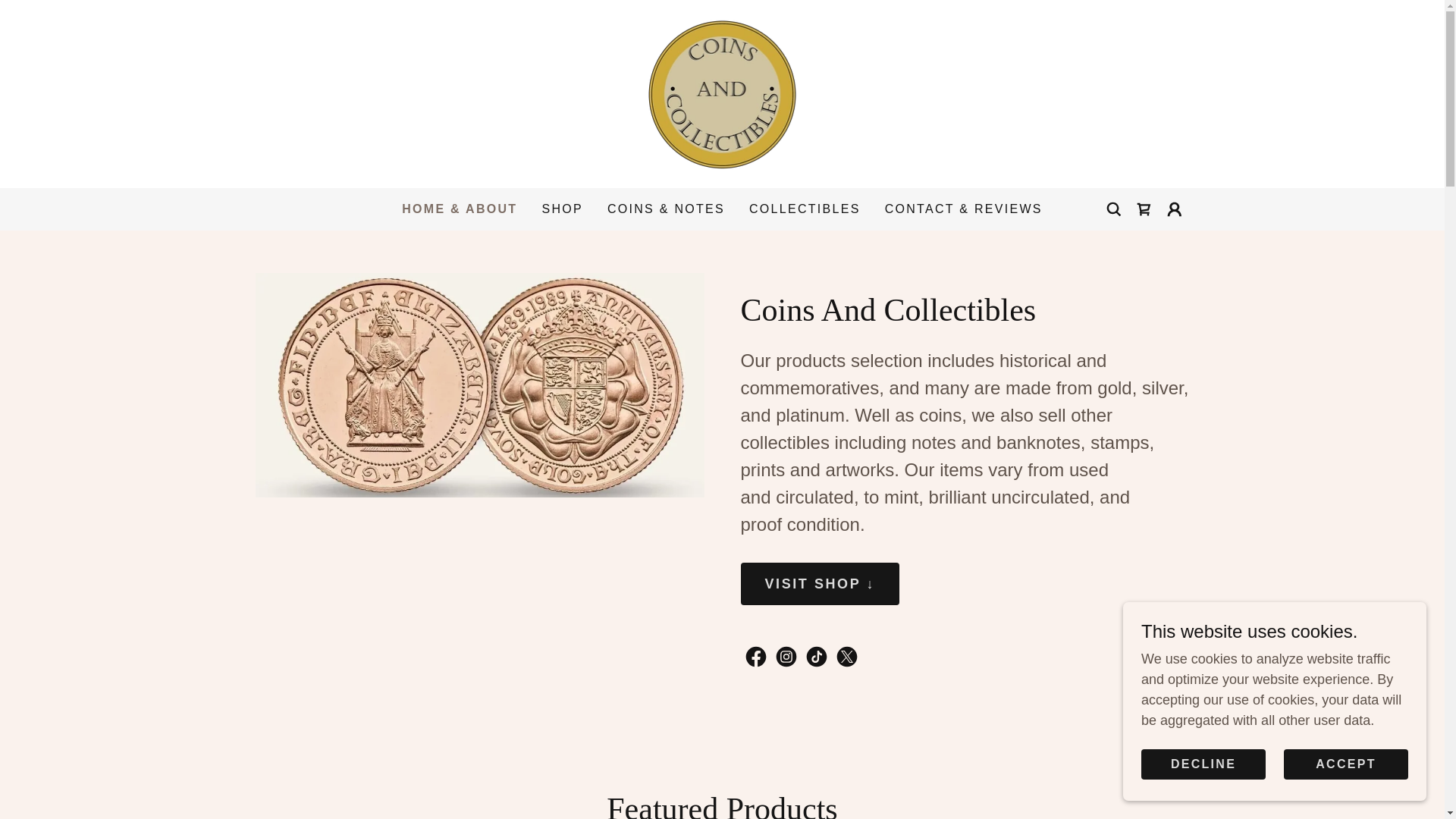 website screenshot of https://coinsncollectible.com/