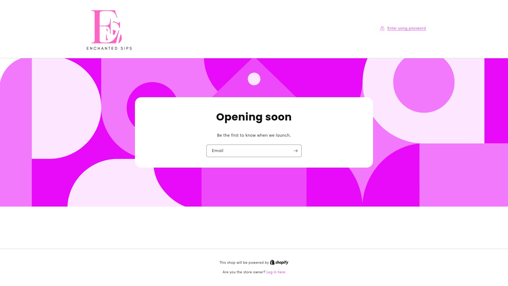 website screenshot of https://enchantsips.com/