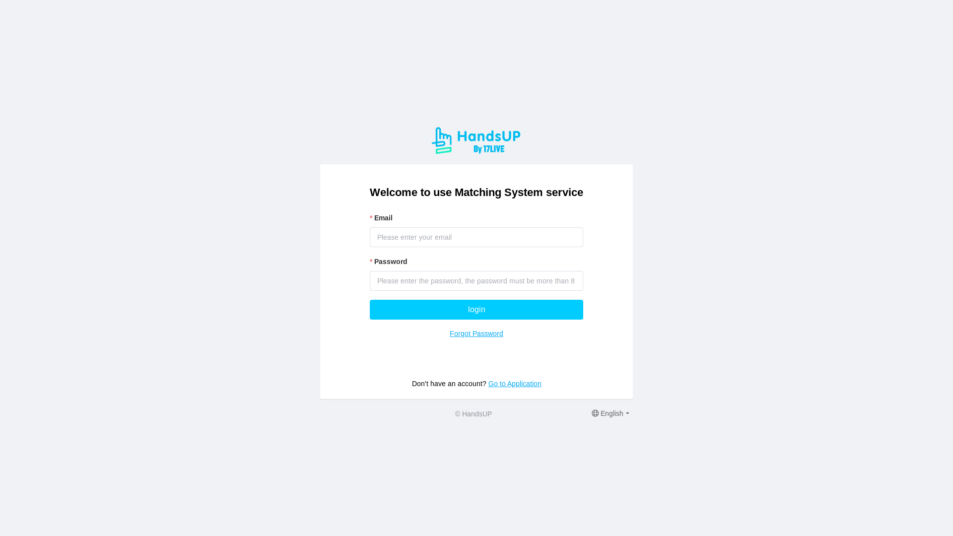 website screenshot of https://handsup-matching-system-prod-stage.pages.dev/