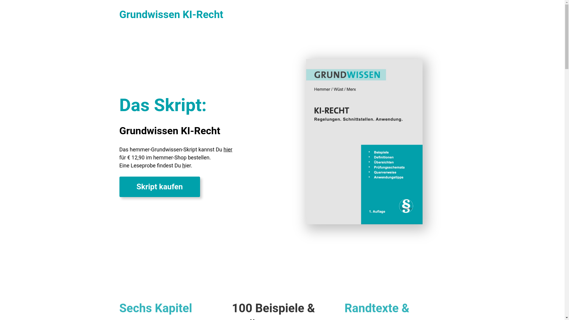website screenshot of https://grundwissen-ki-recht.de/