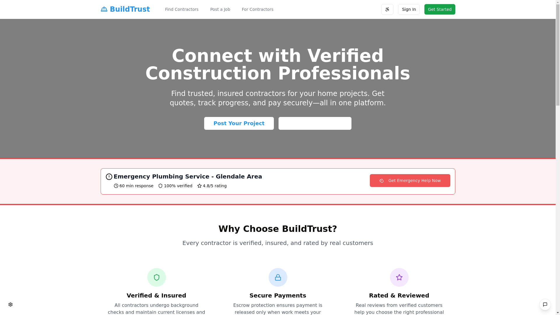 website screenshot of https://buildtrust.build/