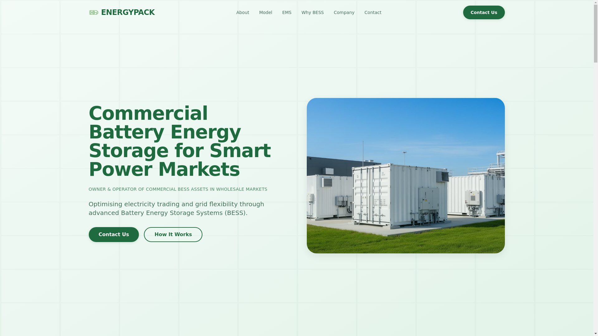 website screenshot of https://energypack.io/