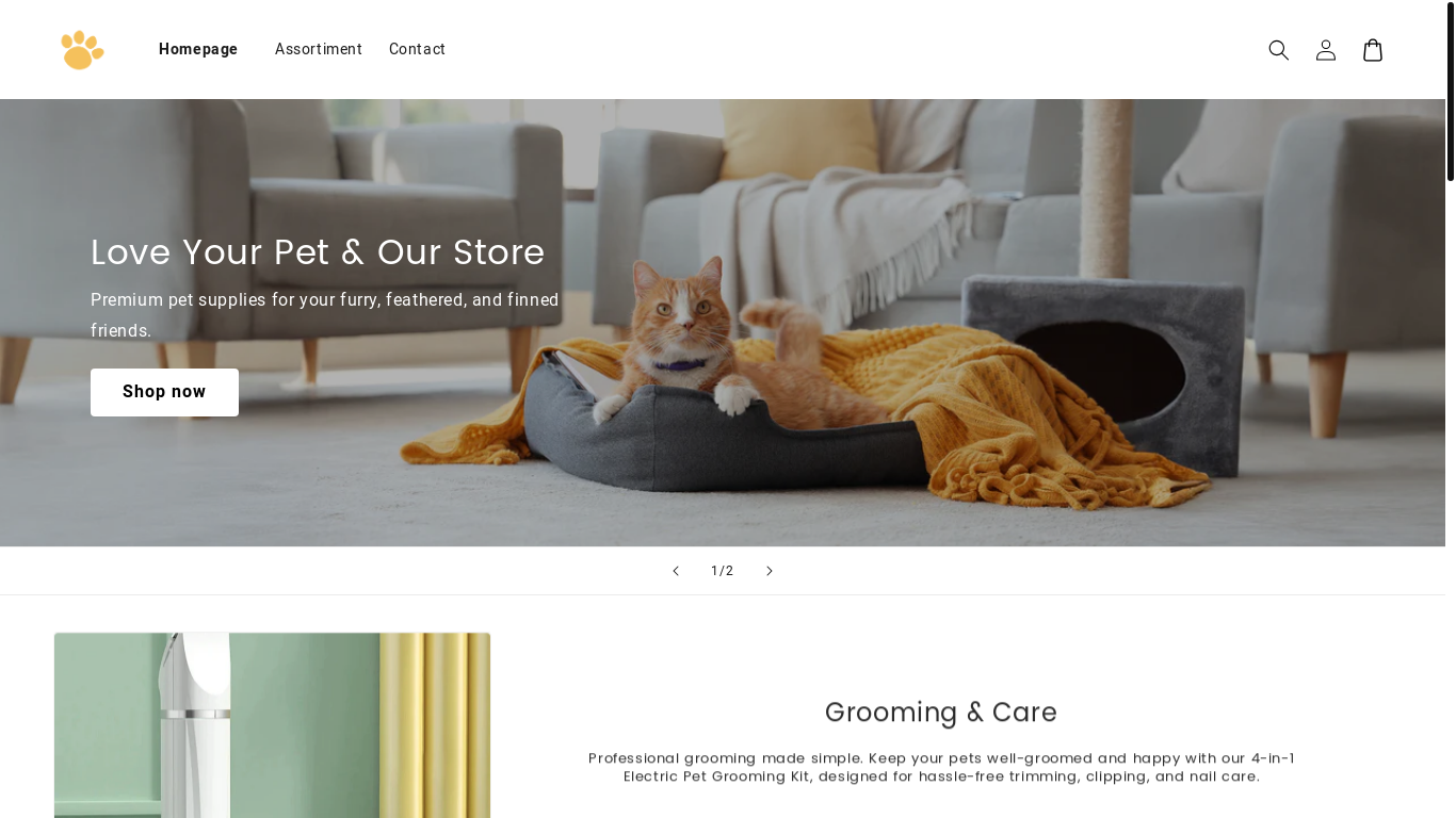 website screenshot of https://real-pet-haven.store/