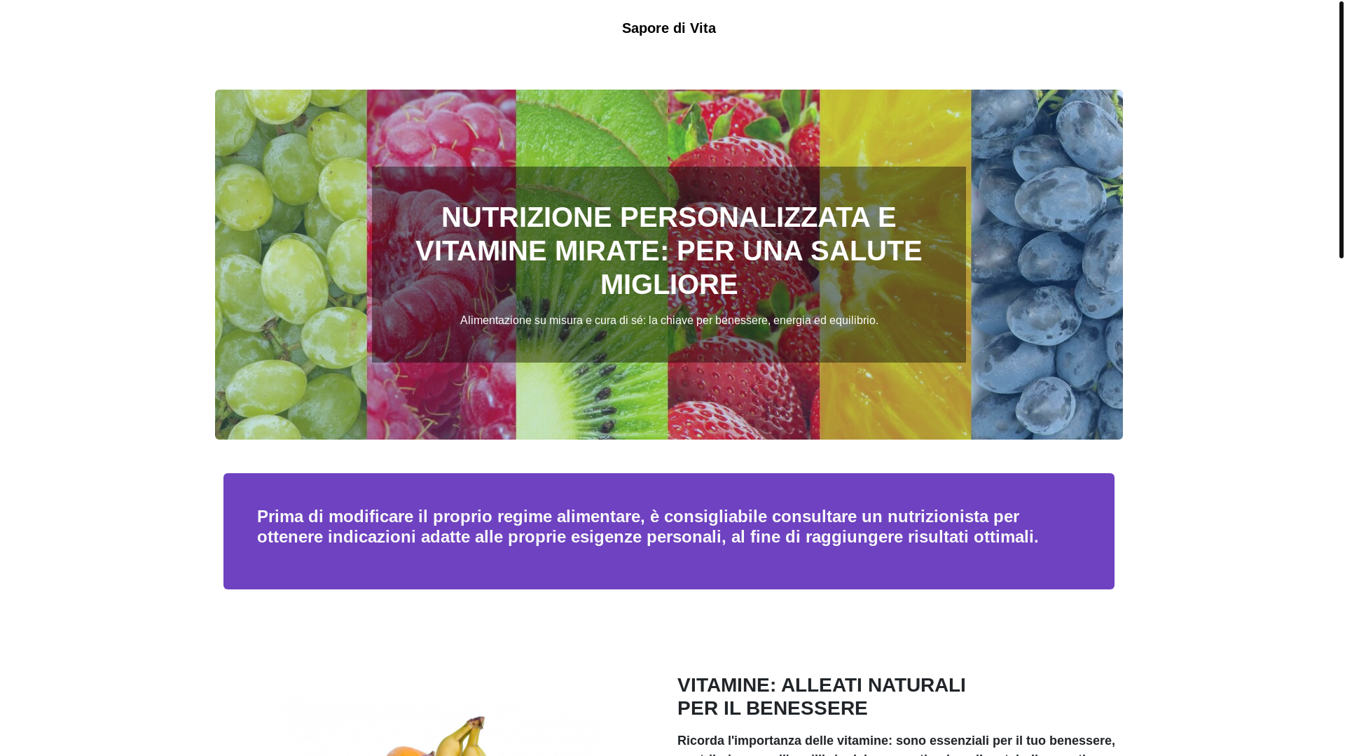 website screenshot of https://saporedivitaa.com/