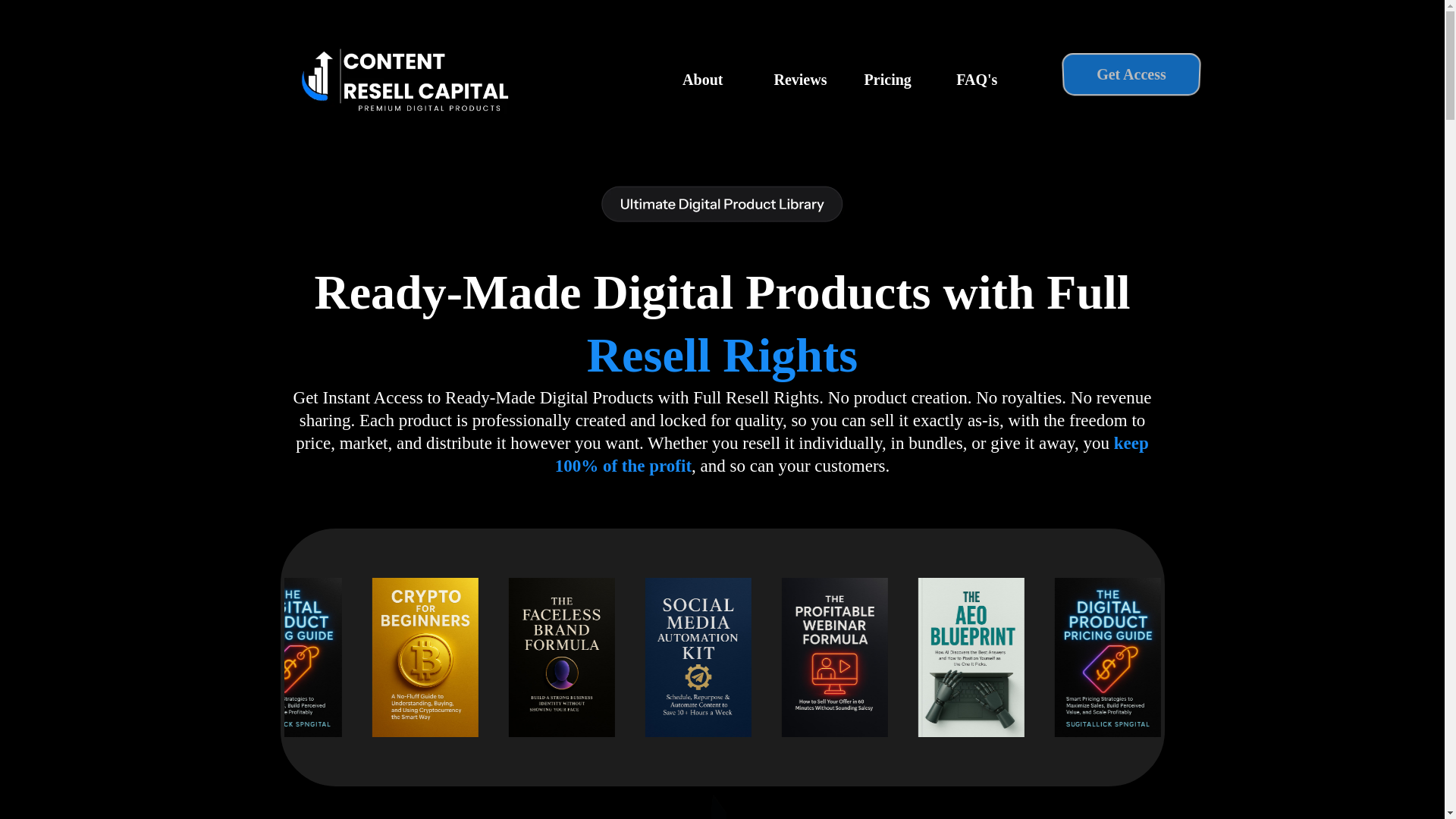 website screenshot of https://contentresellcapital.com/