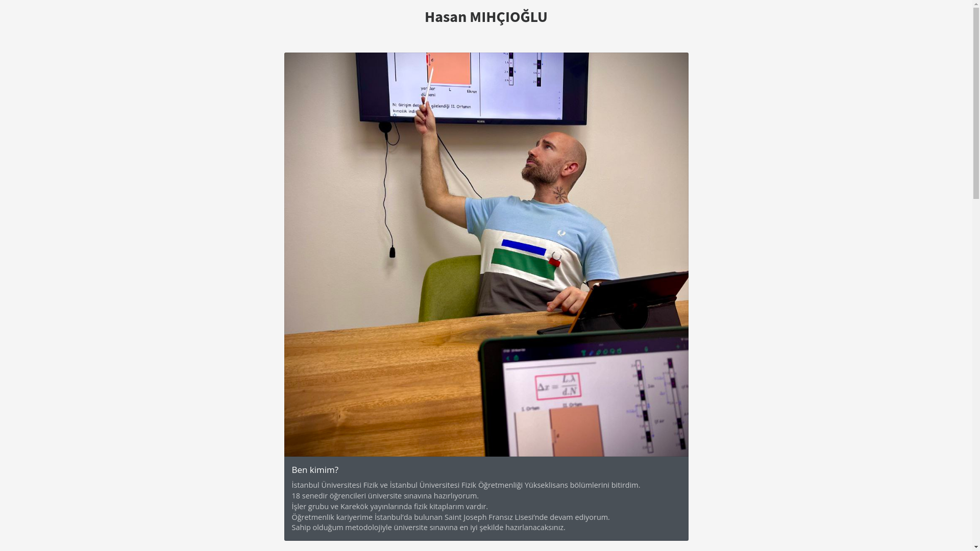 website screenshot of https://mihciogluhasan.com/