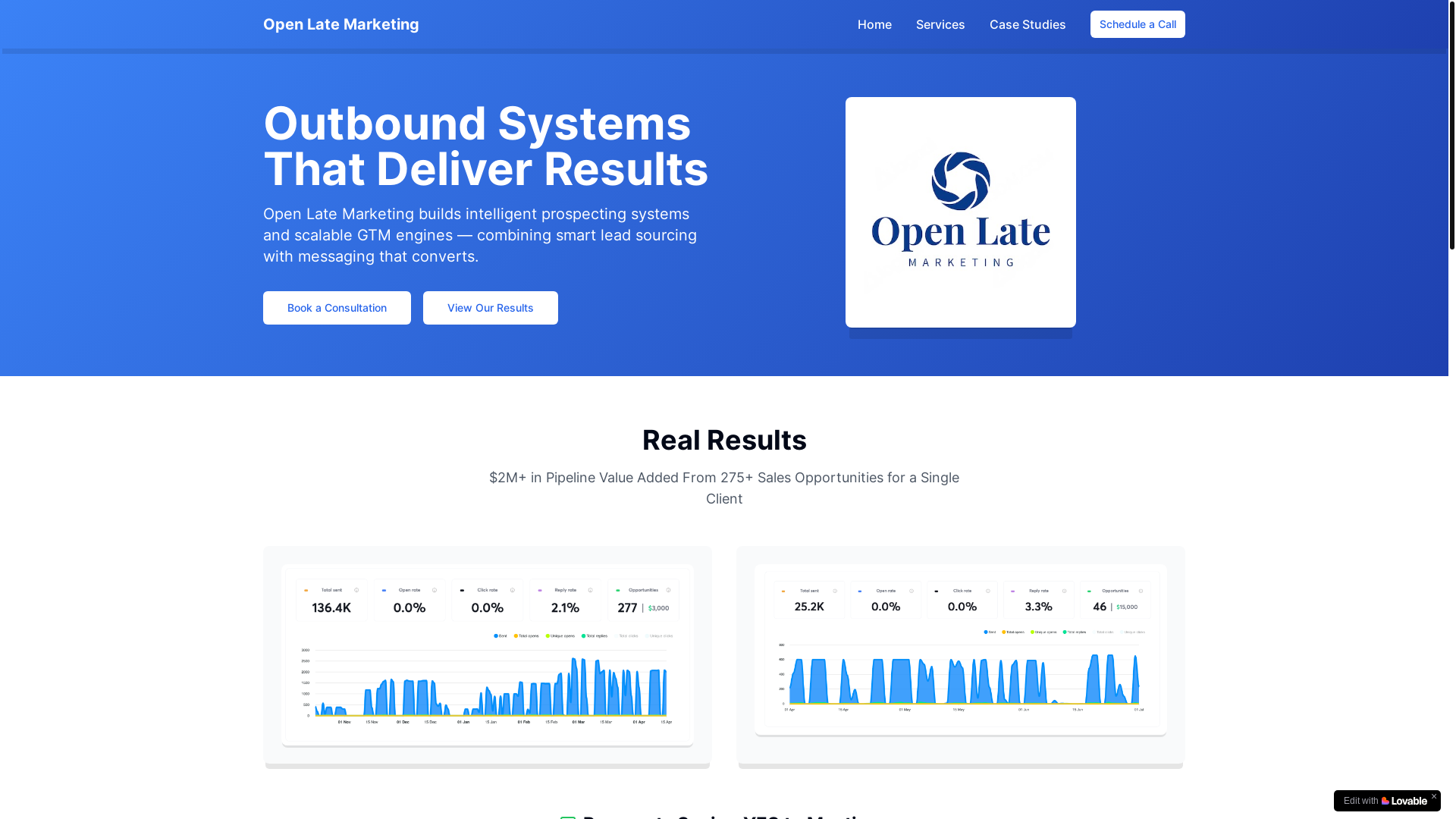 website screenshot of https://openlateads.com/