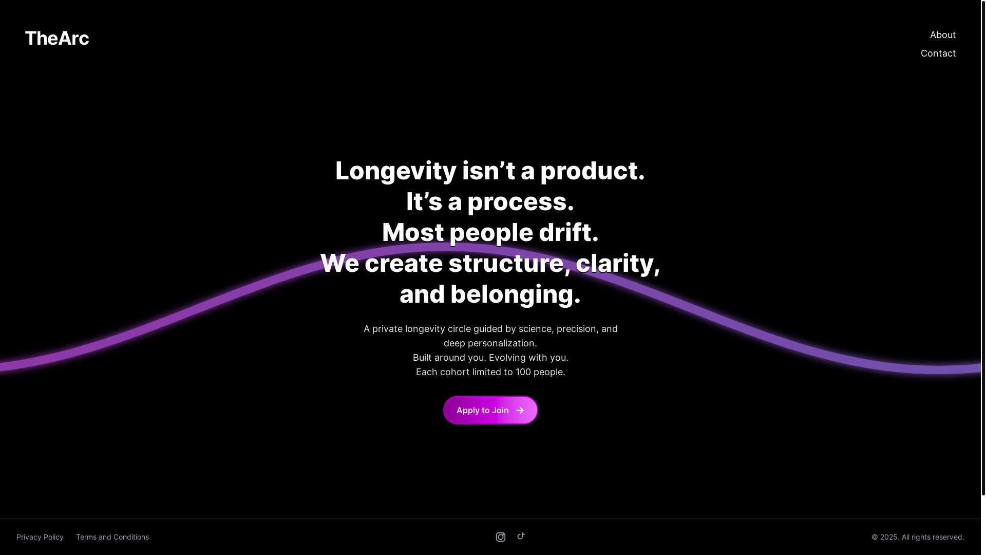 website screenshot of https://thearcme.com/
