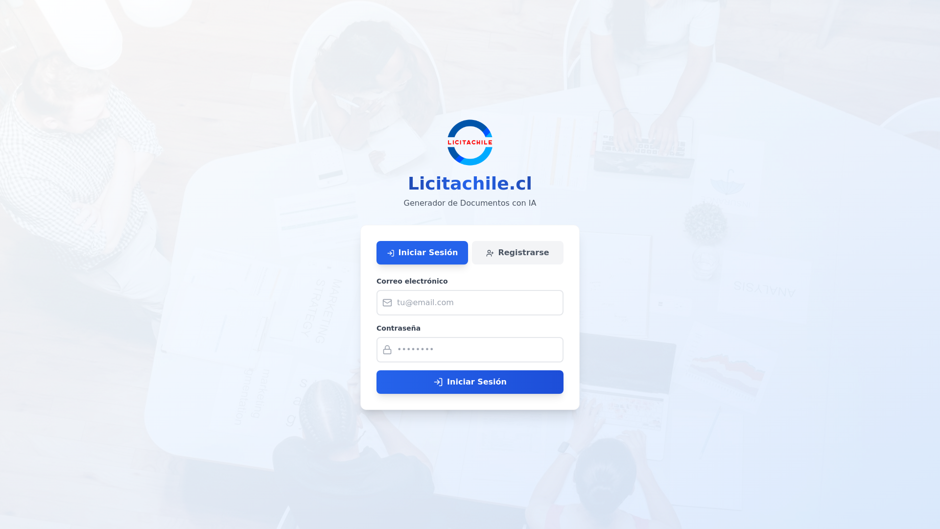 website screenshot of https://licitachileia.digital/