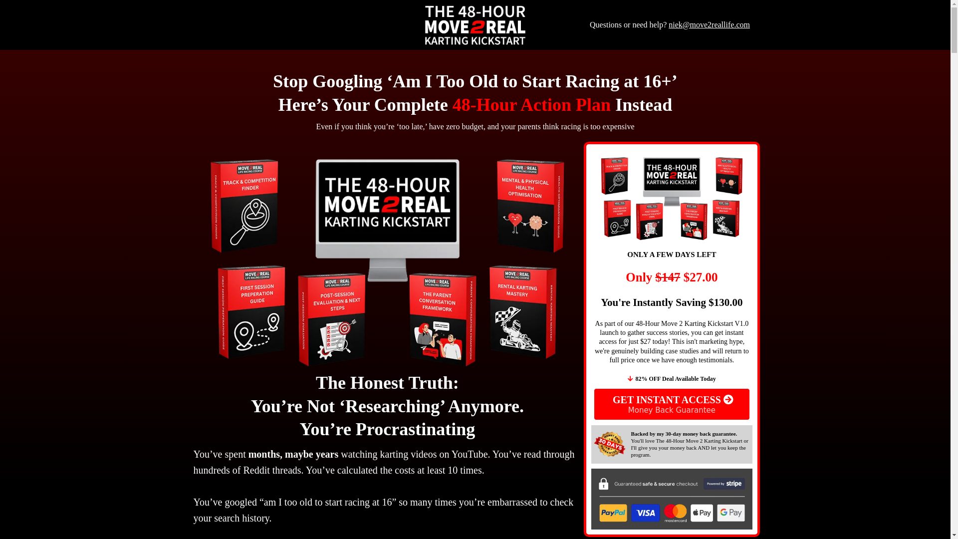 website screenshot of https://move2karting.com/