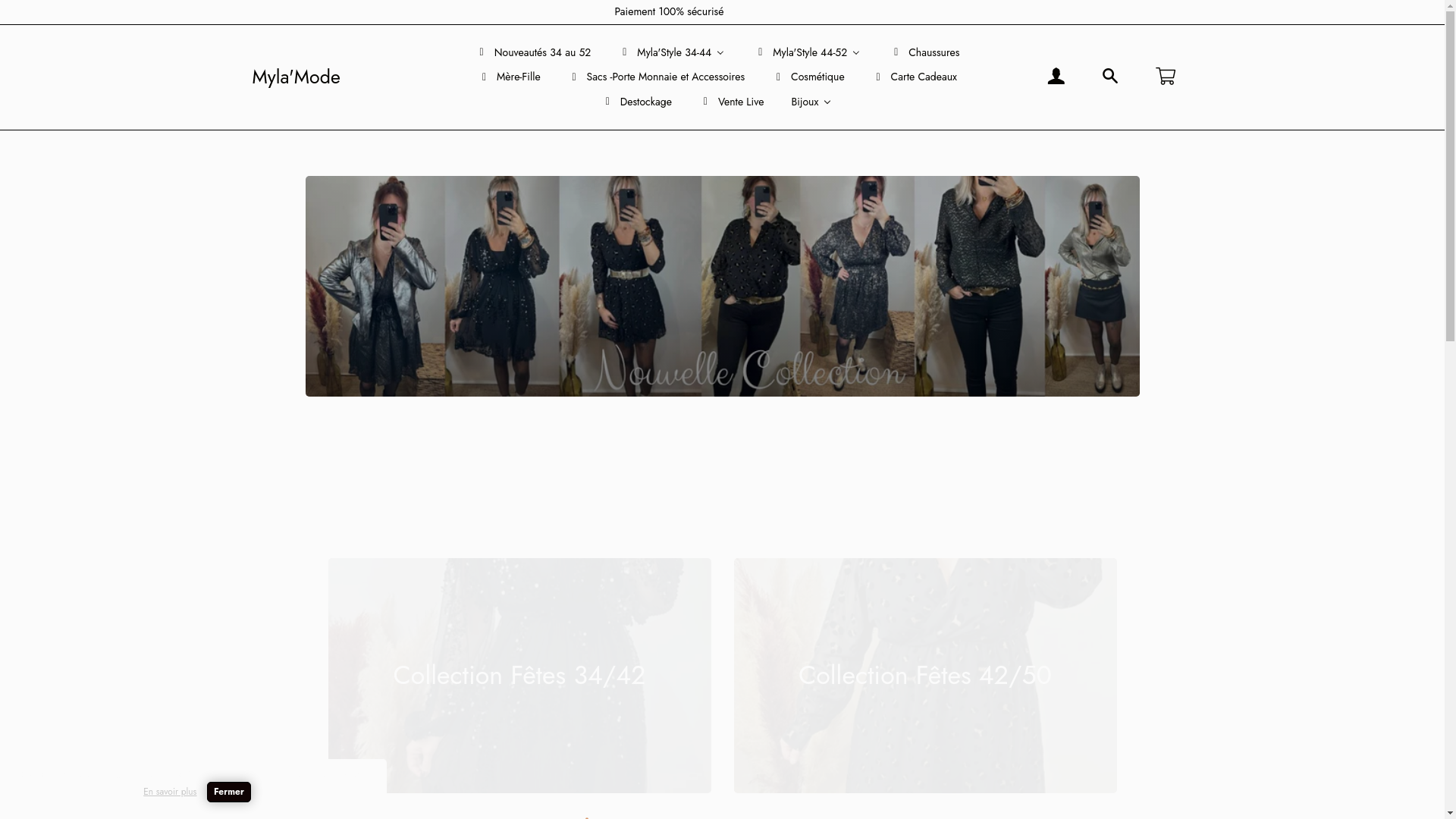 website screenshot of https://myla-mode.fr/
