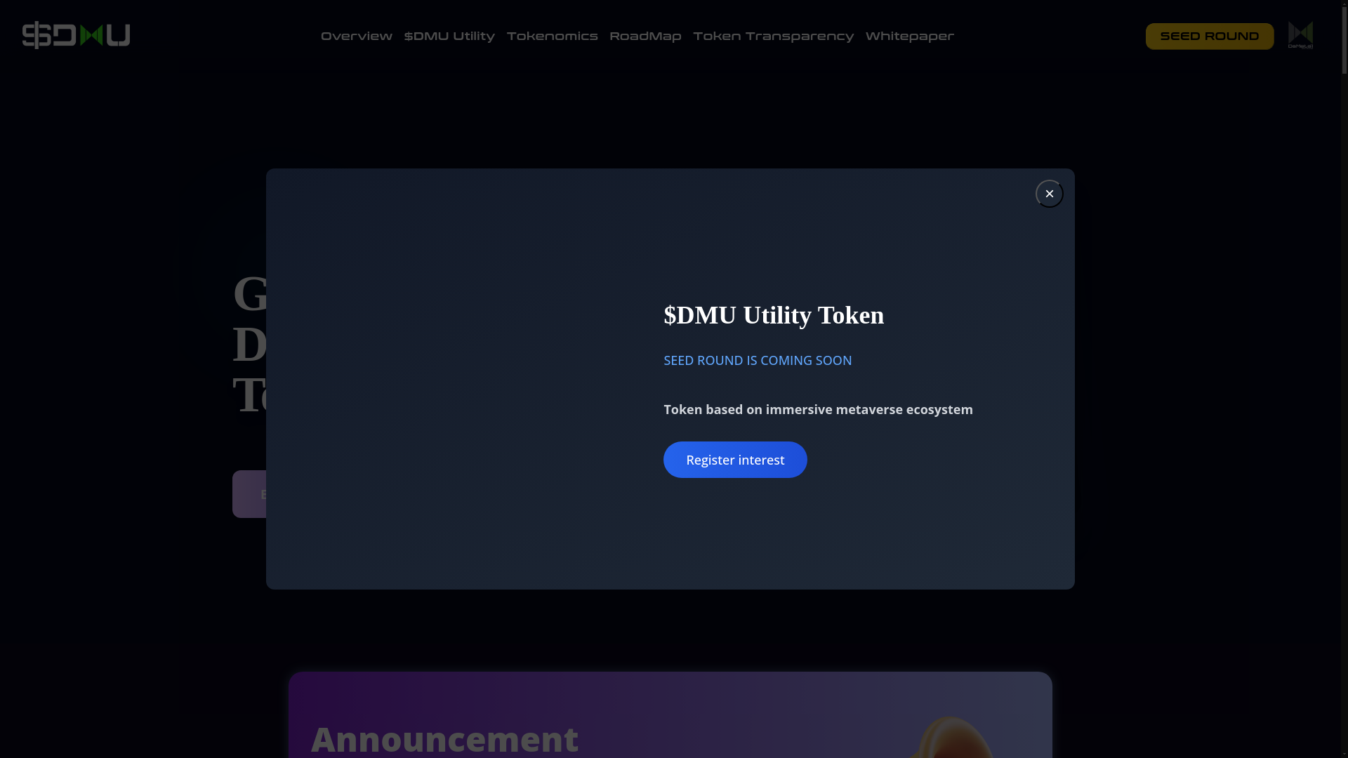 website screenshot of https://dmu.dameta1.com