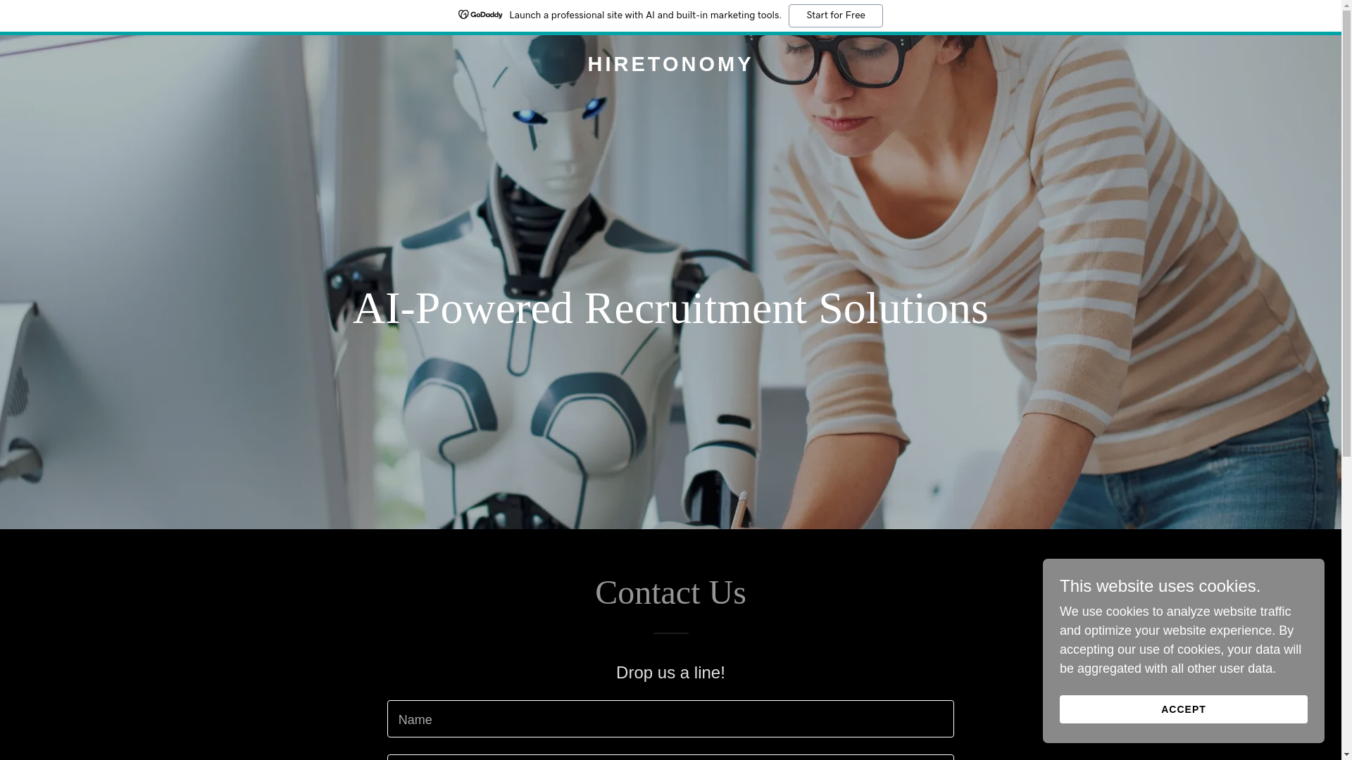 website screenshot of https://hiretonomy.com/