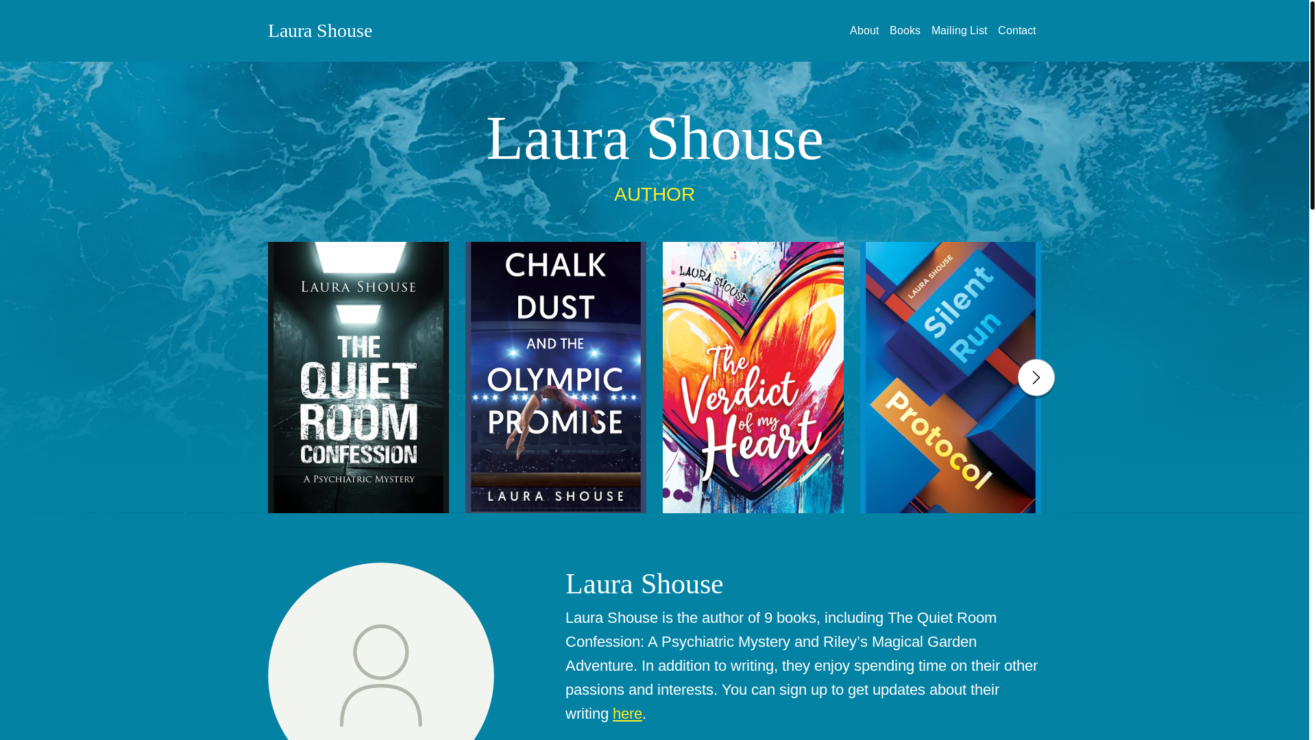 website screenshot of https://laurashousebooks.com/