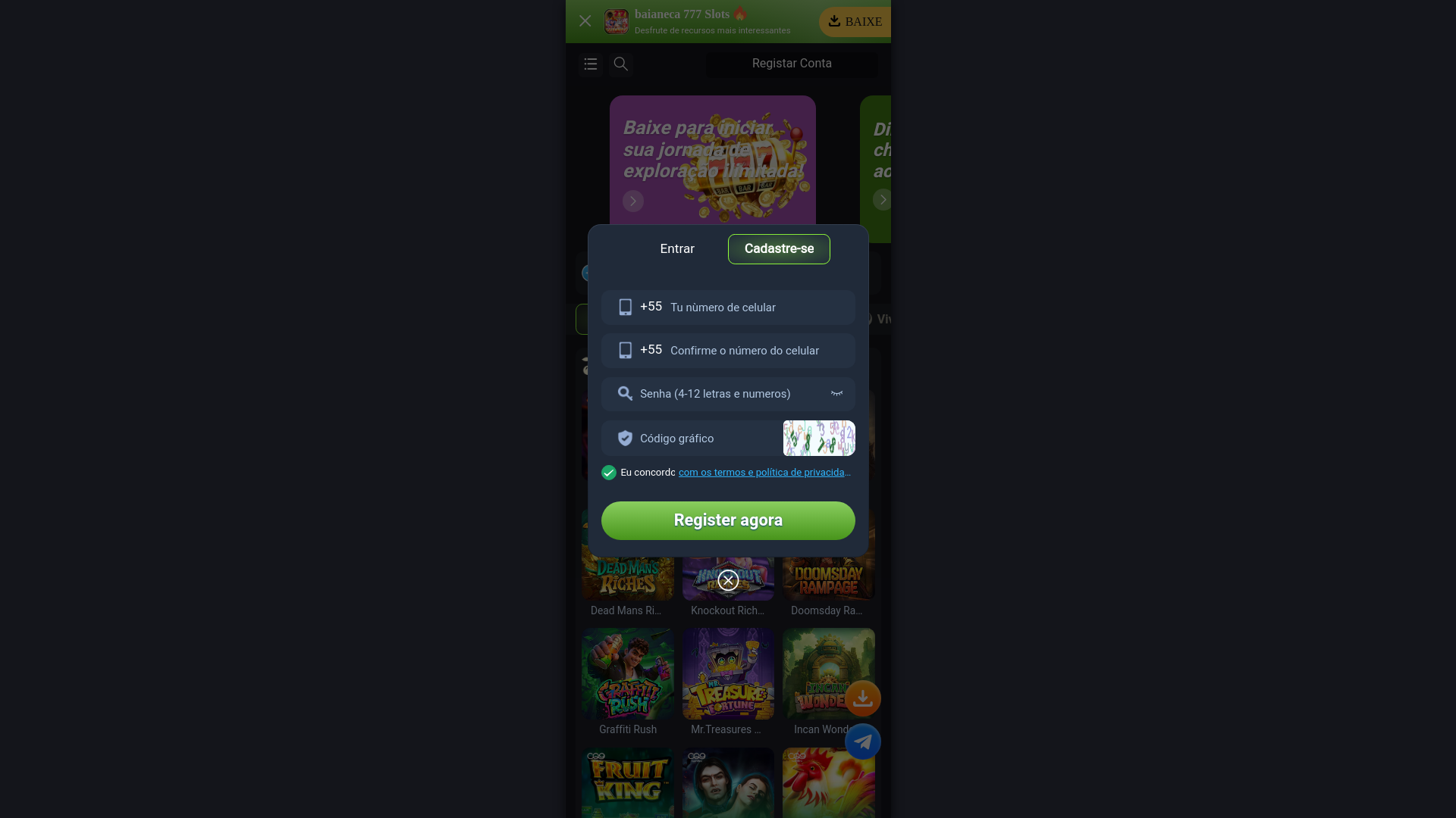 website screenshot of https://baianeca777fg.com/