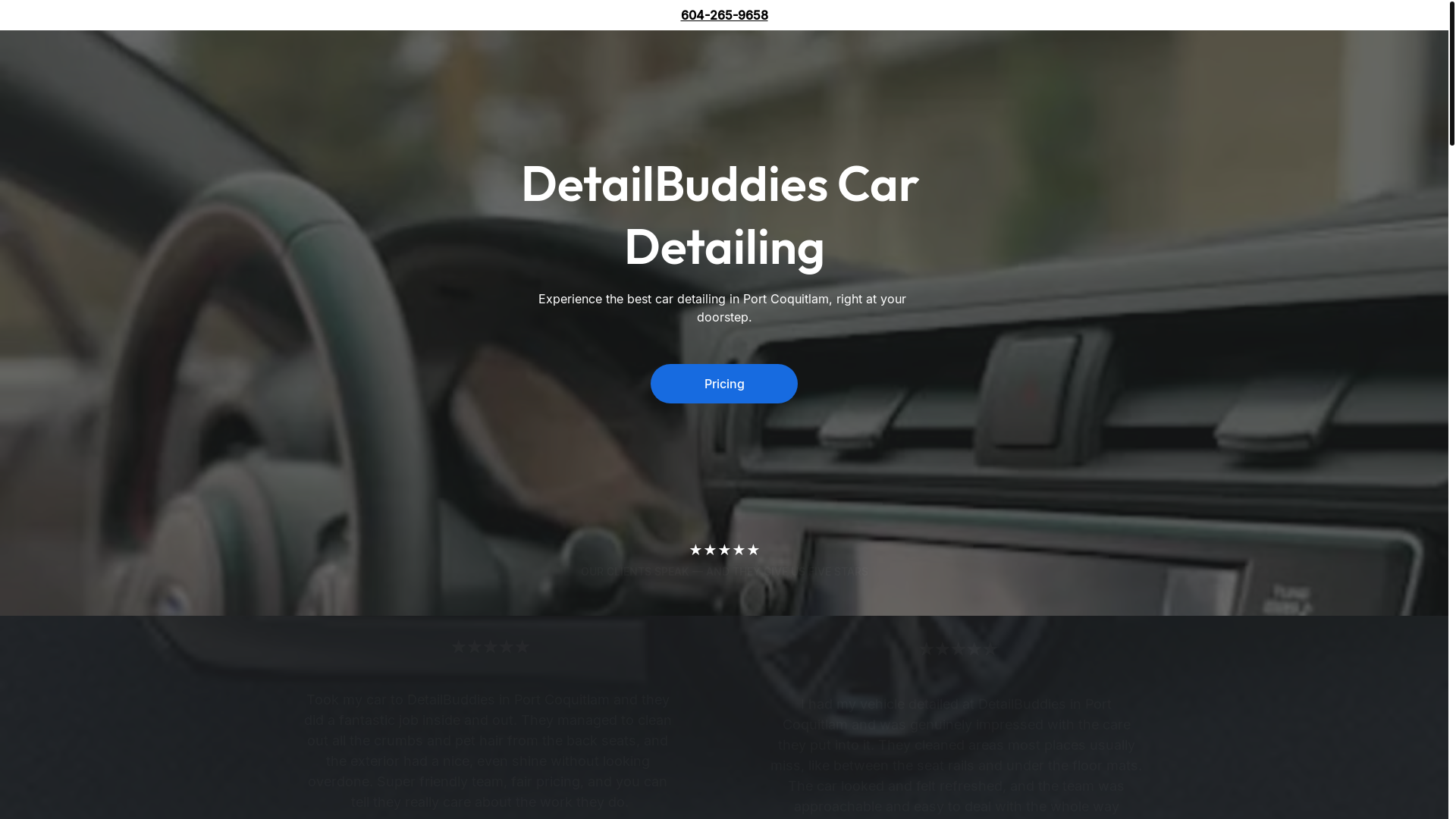 website screenshot of https://detailbuddiescardetailing.site/