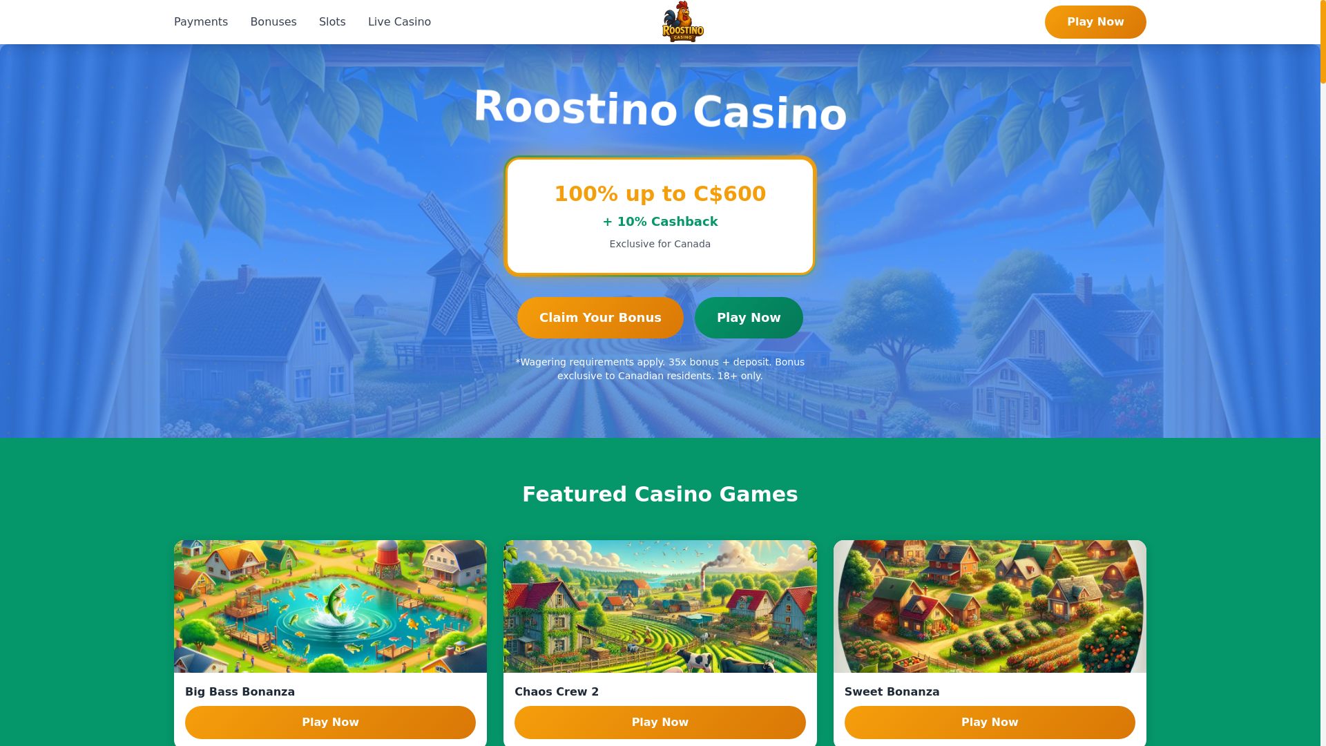 website screenshot of https://roostino-ca.pages.dev/
