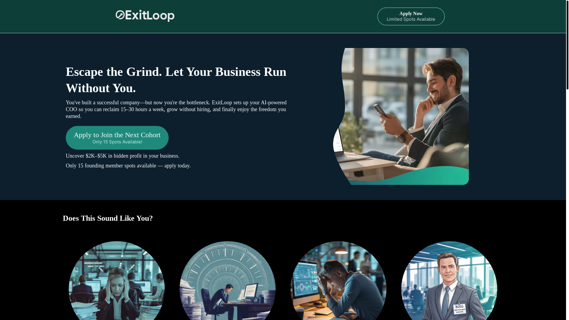 website screenshot of https://eliteexitloop.org/