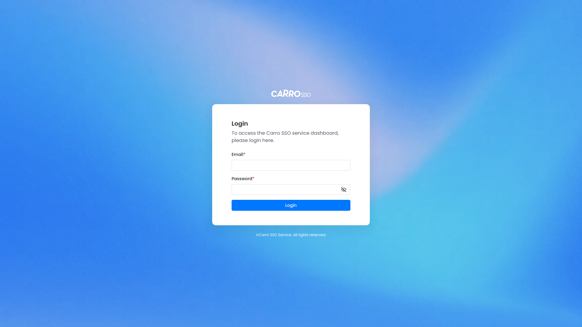 website screenshot of https://sso-dashboard-staging-cx.pages.dev/