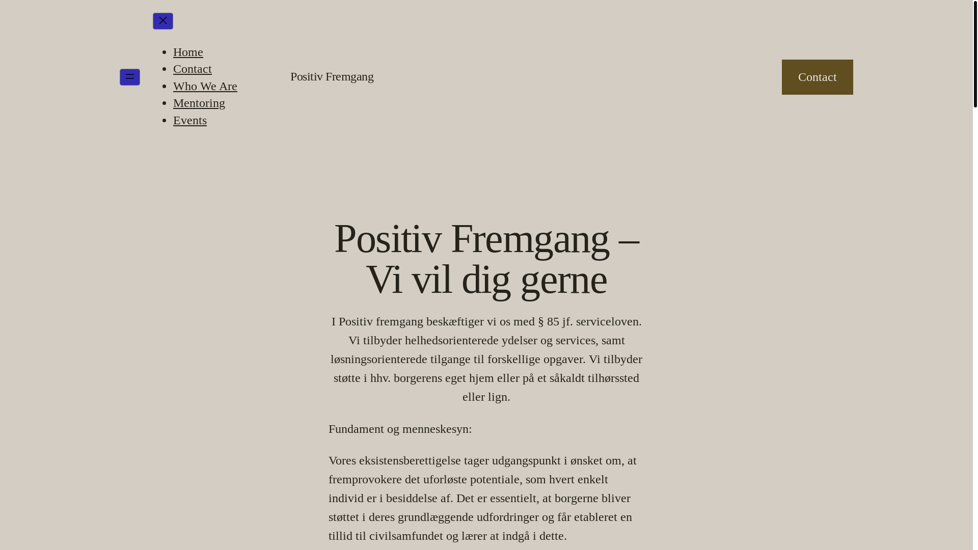 website screenshot of https://positivfremgang.com/