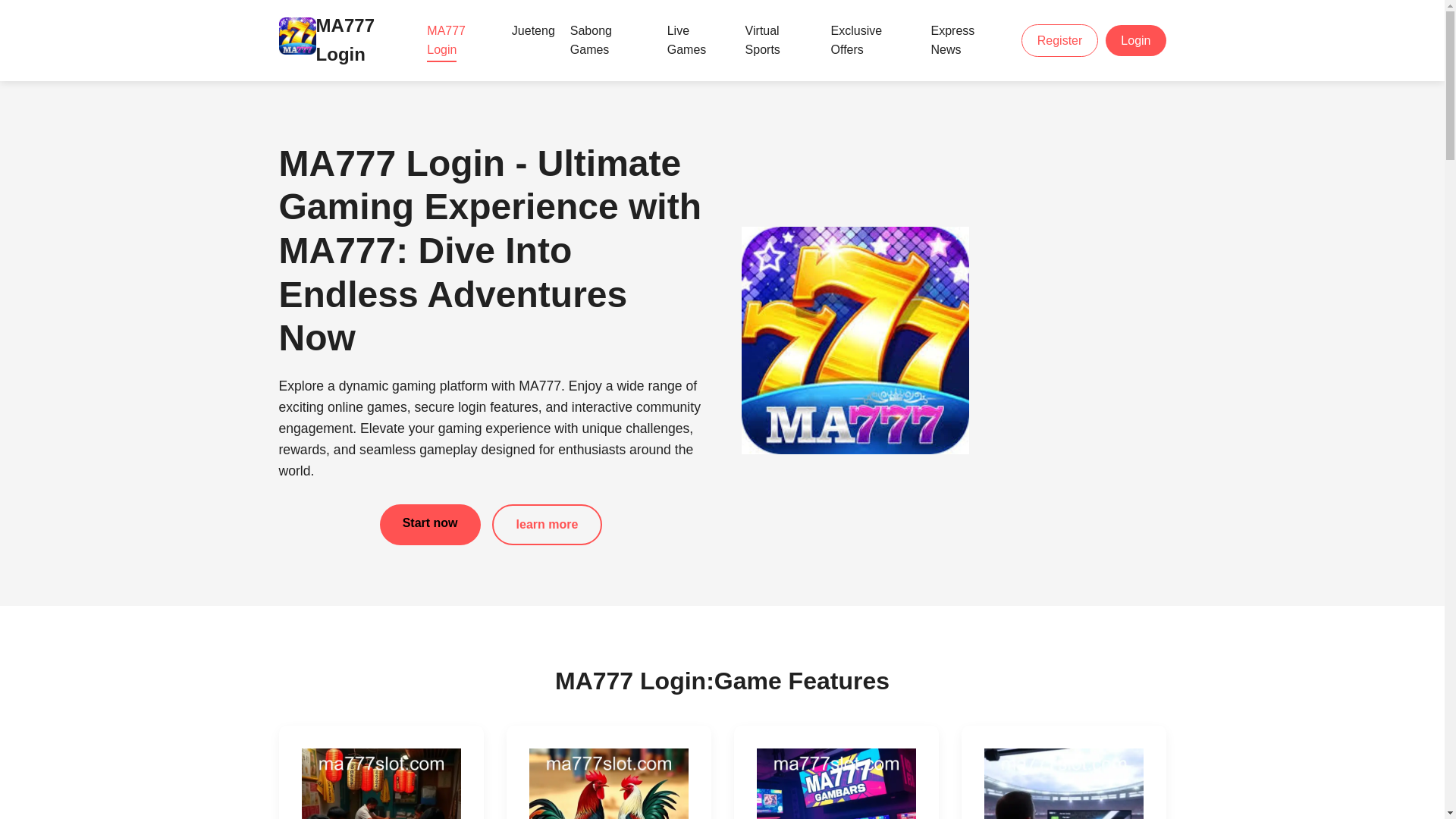 website screenshot of https://ma777slot.com/