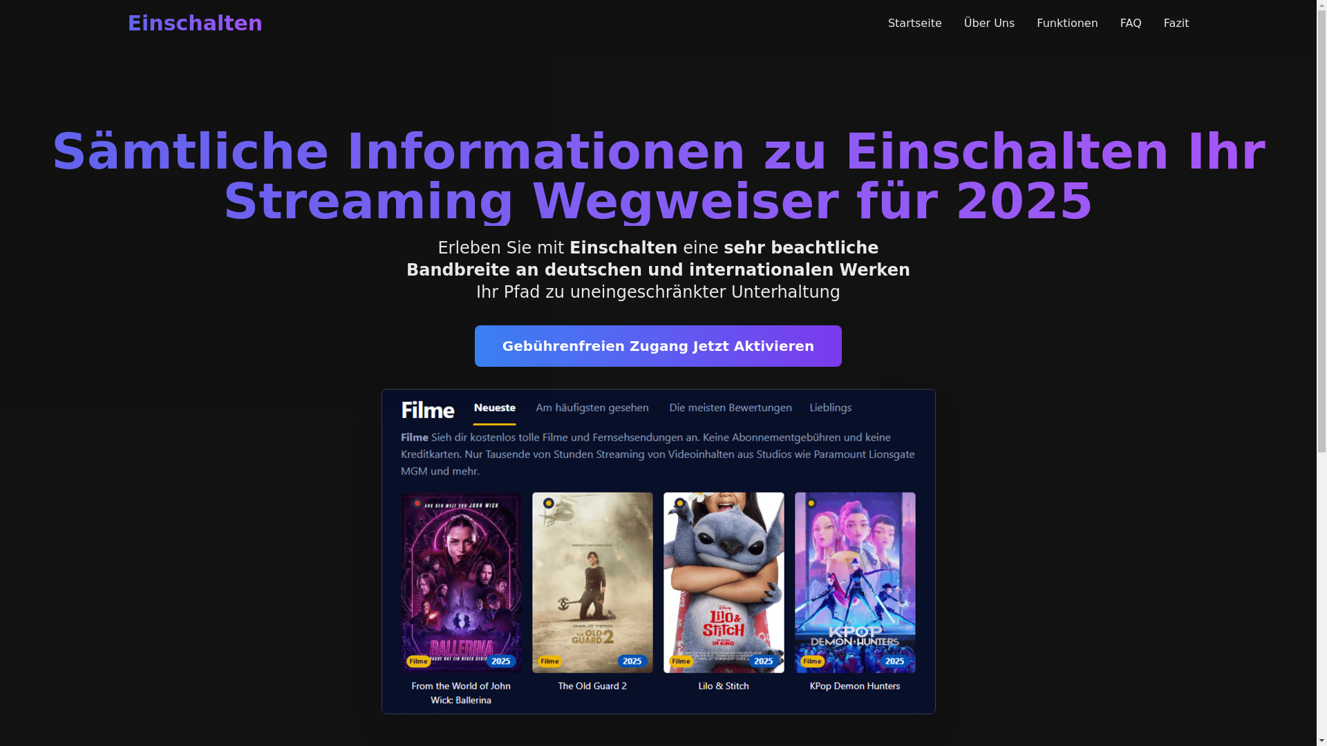 website screenshot of https://einschalten-lgke.pages.dev/