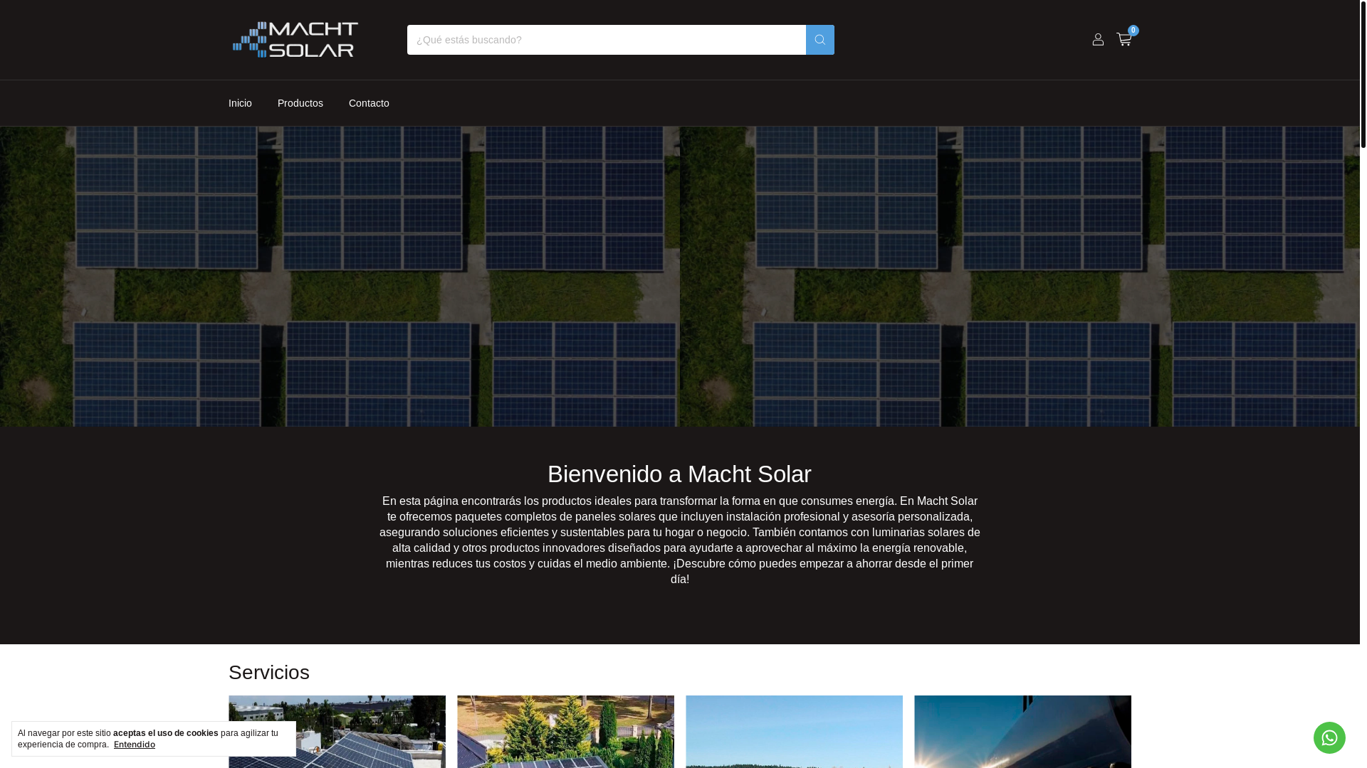 website screenshot of https://machtsolar.shop/
