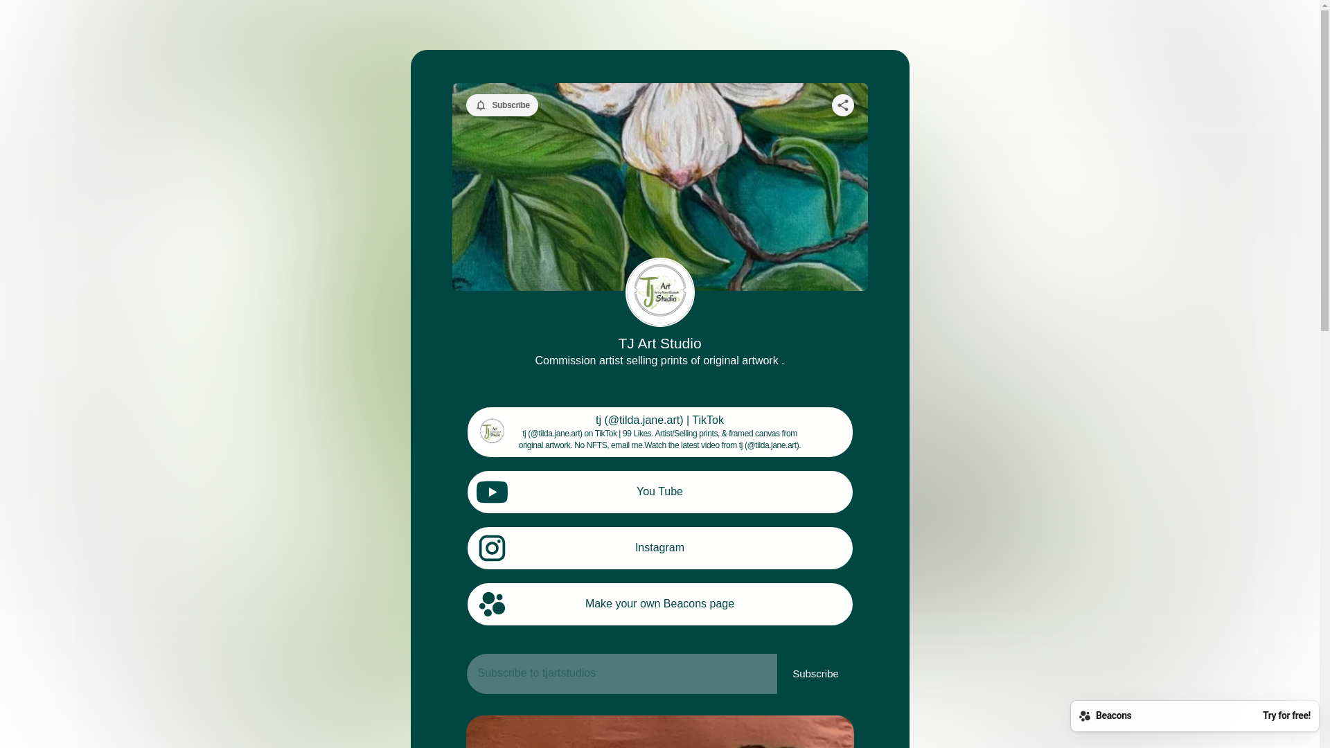 website screenshot of https://melizabethtjart.com/