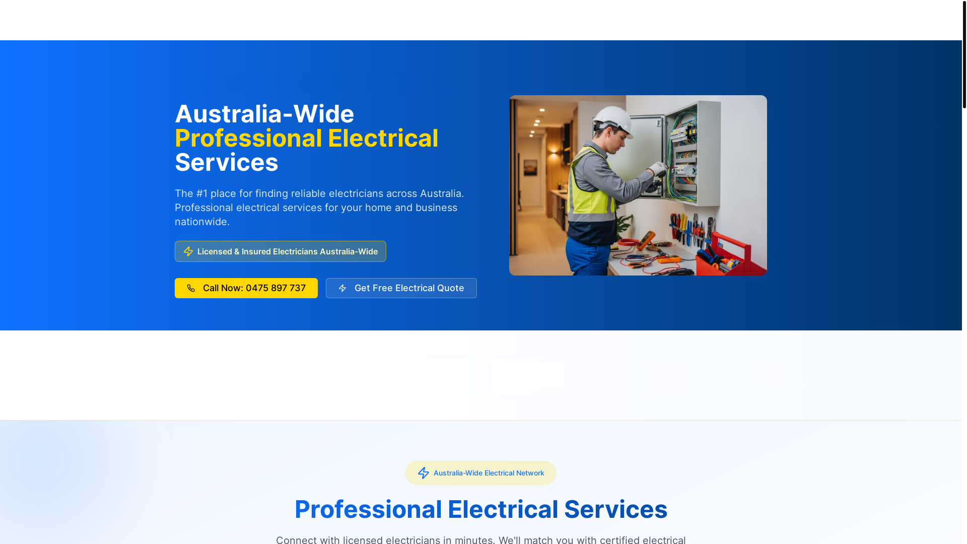 website screenshot of https://auselectrician.com/