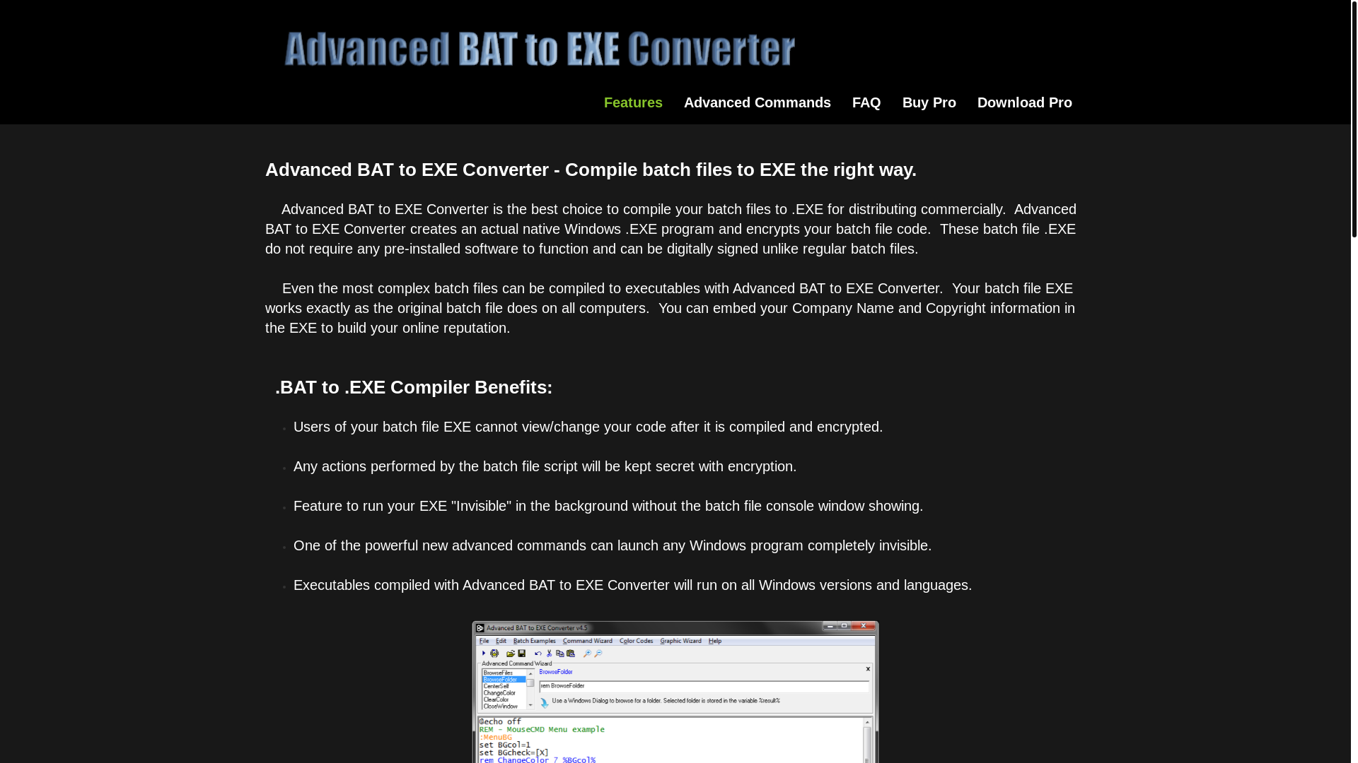 website screenshot of https://www.battoexeconverter.com/