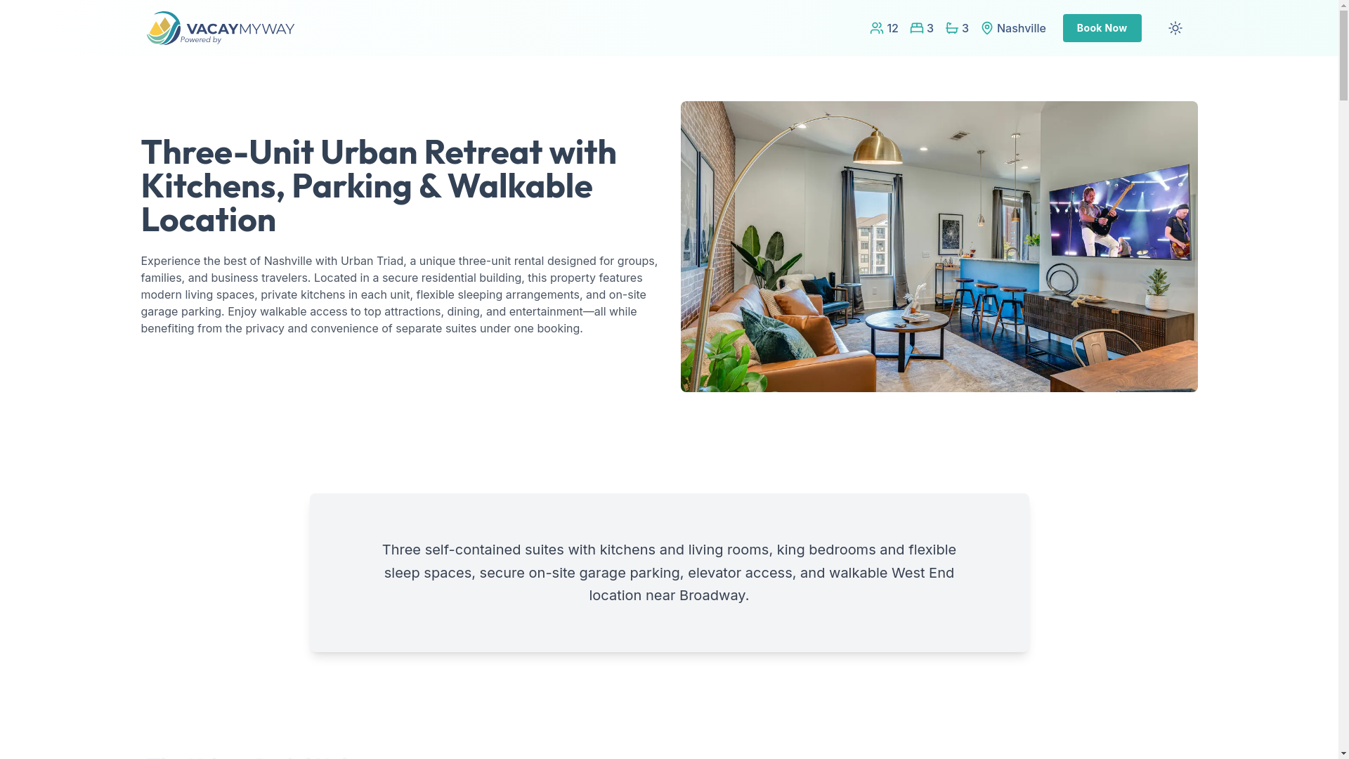 website screenshot of https://groovewestend.vacations/