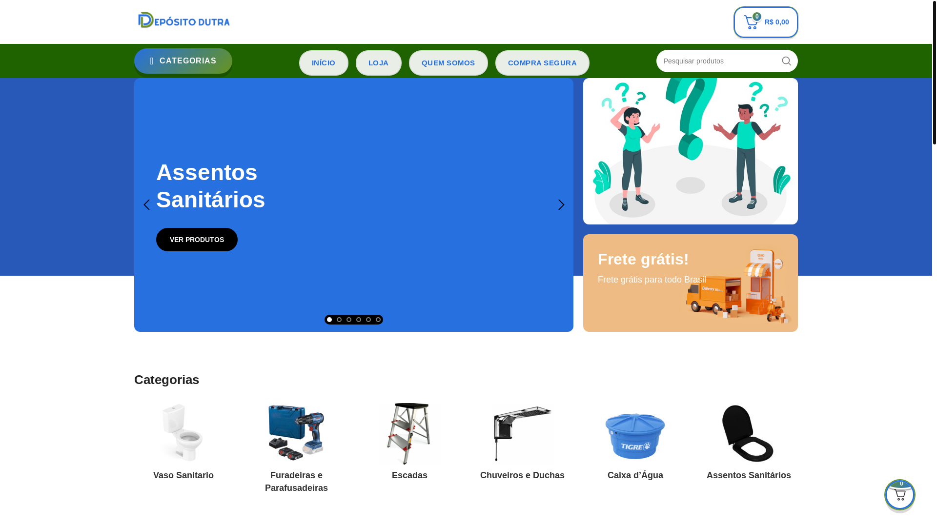 website screenshot of https://dutramateriaisparaconstrucao.shop/