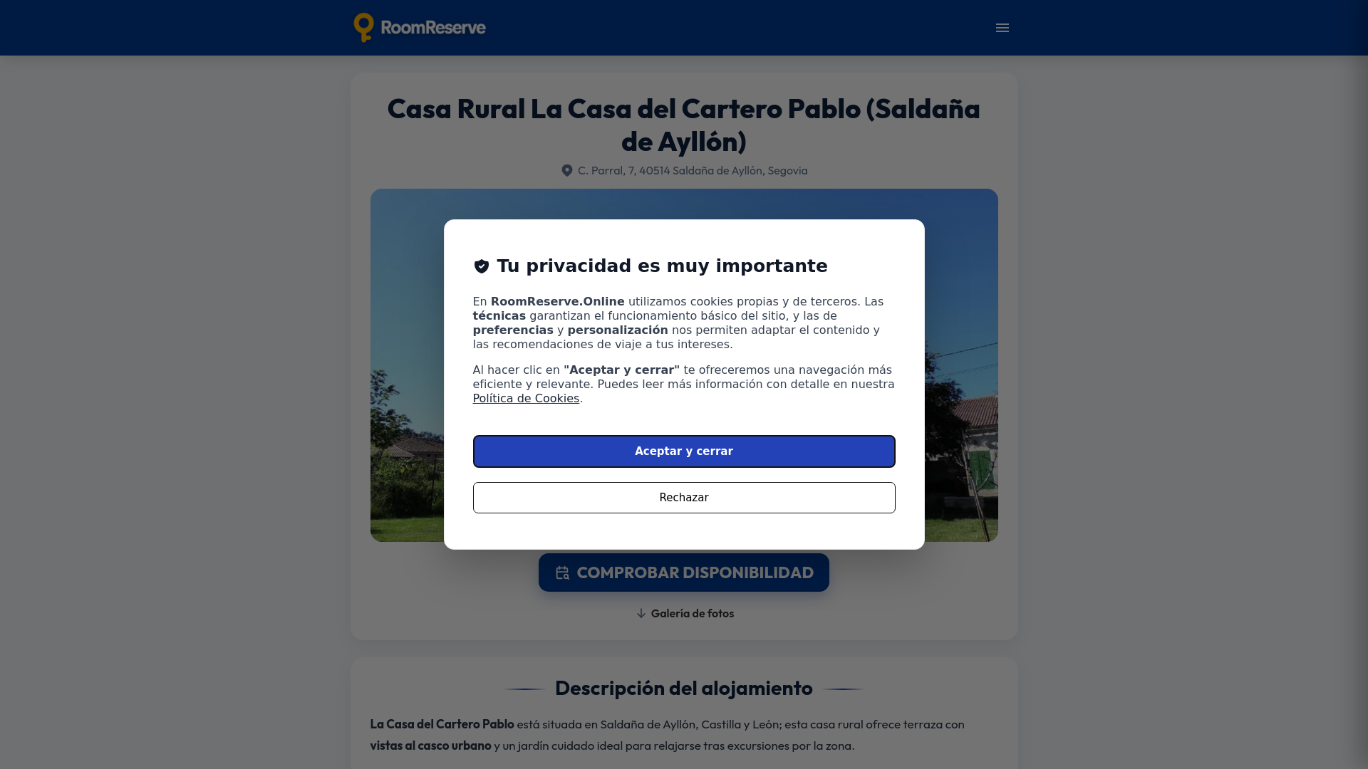 website screenshot of https://casadelcarteropablo.com/