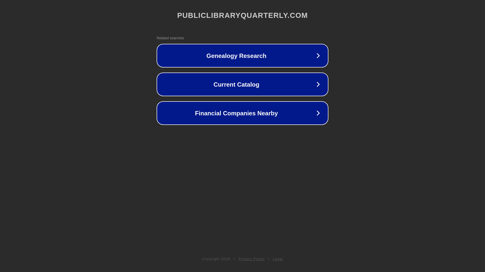 website screenshot of https://publiclibraryquarterly.com/