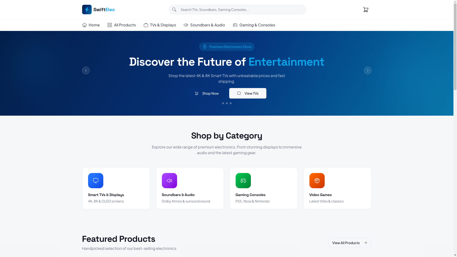 website screenshot of https://swiftelec.co.ke/