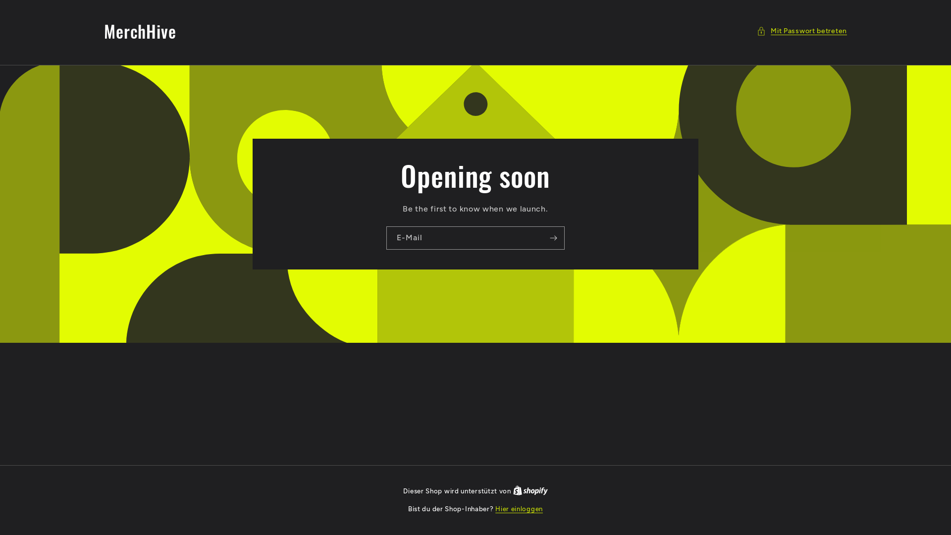 website screenshot of https://merchhive.de/