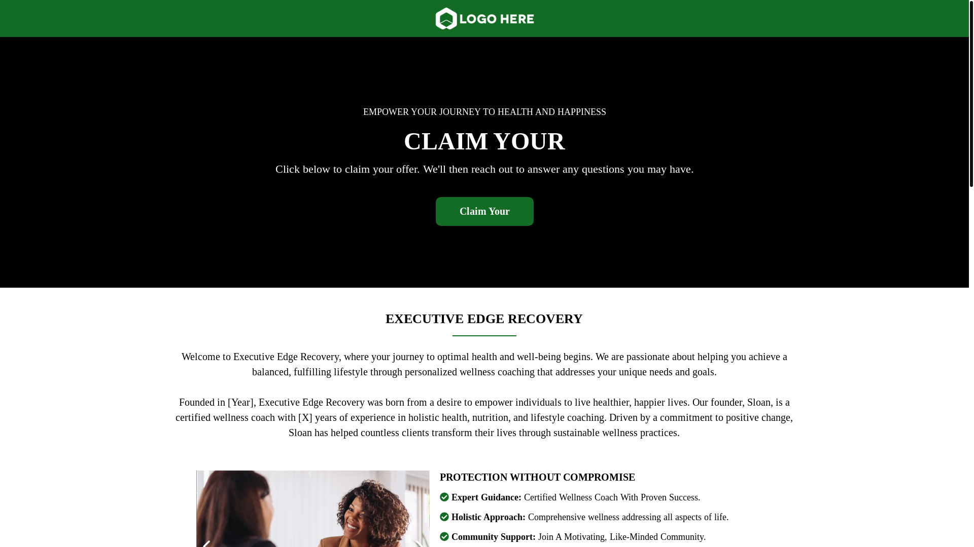 website screenshot of https://executiveedgerecovery.com/
