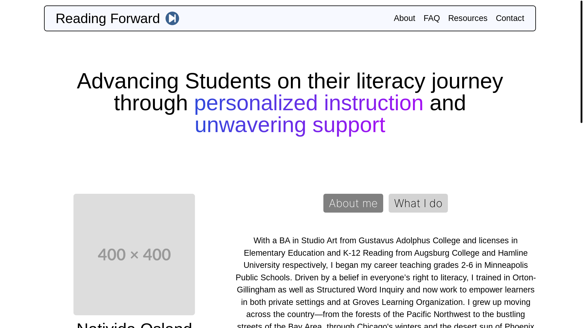 website screenshot of https://reading-forward.pages.dev/