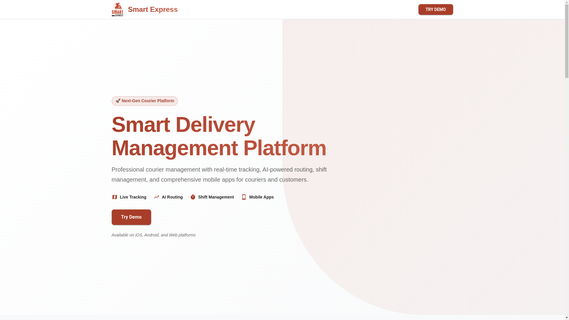 website screenshot of https://smartexp-courier-app-page.pages.dev/