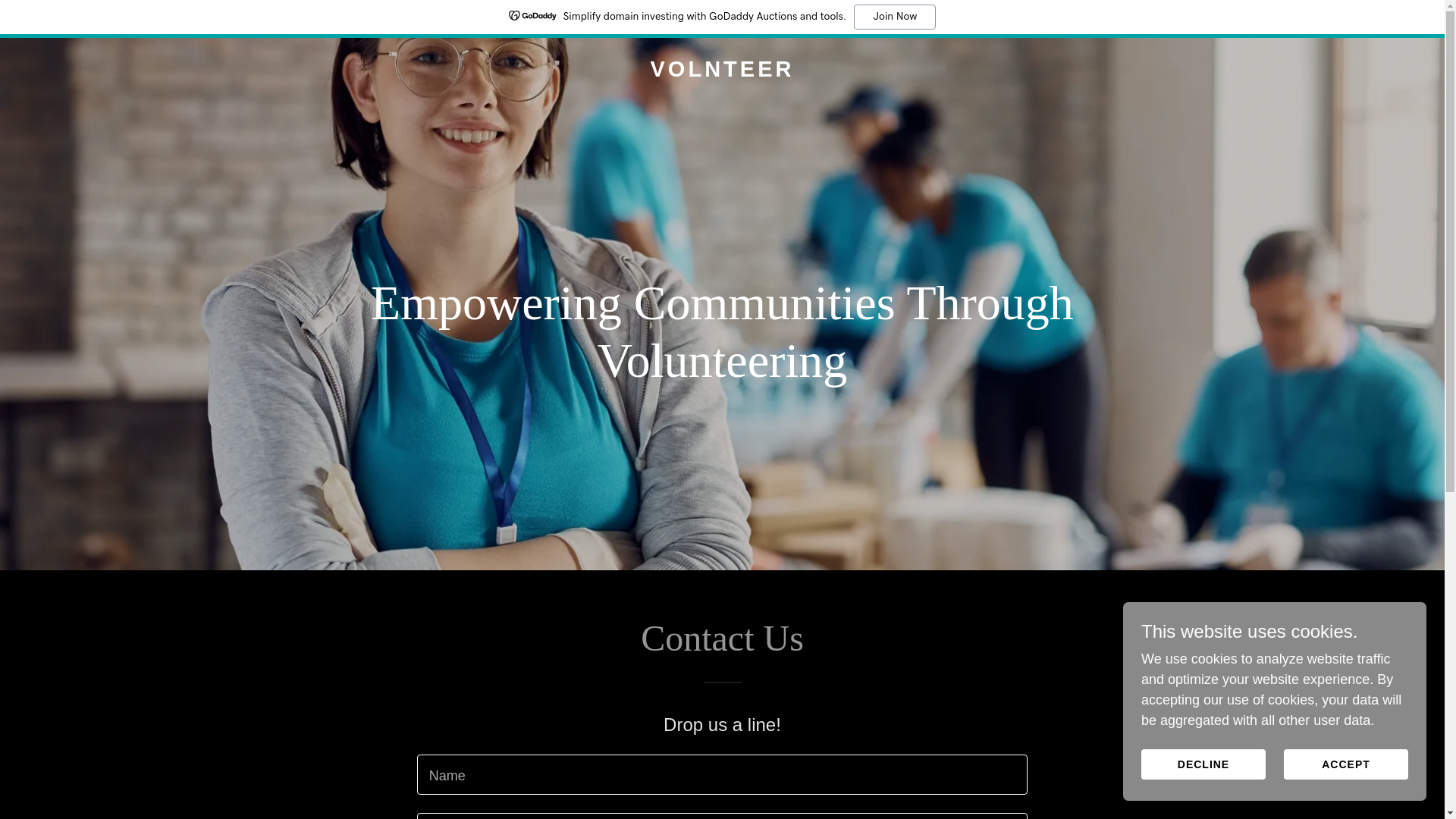website screenshot of https://volnteer.co.uk/