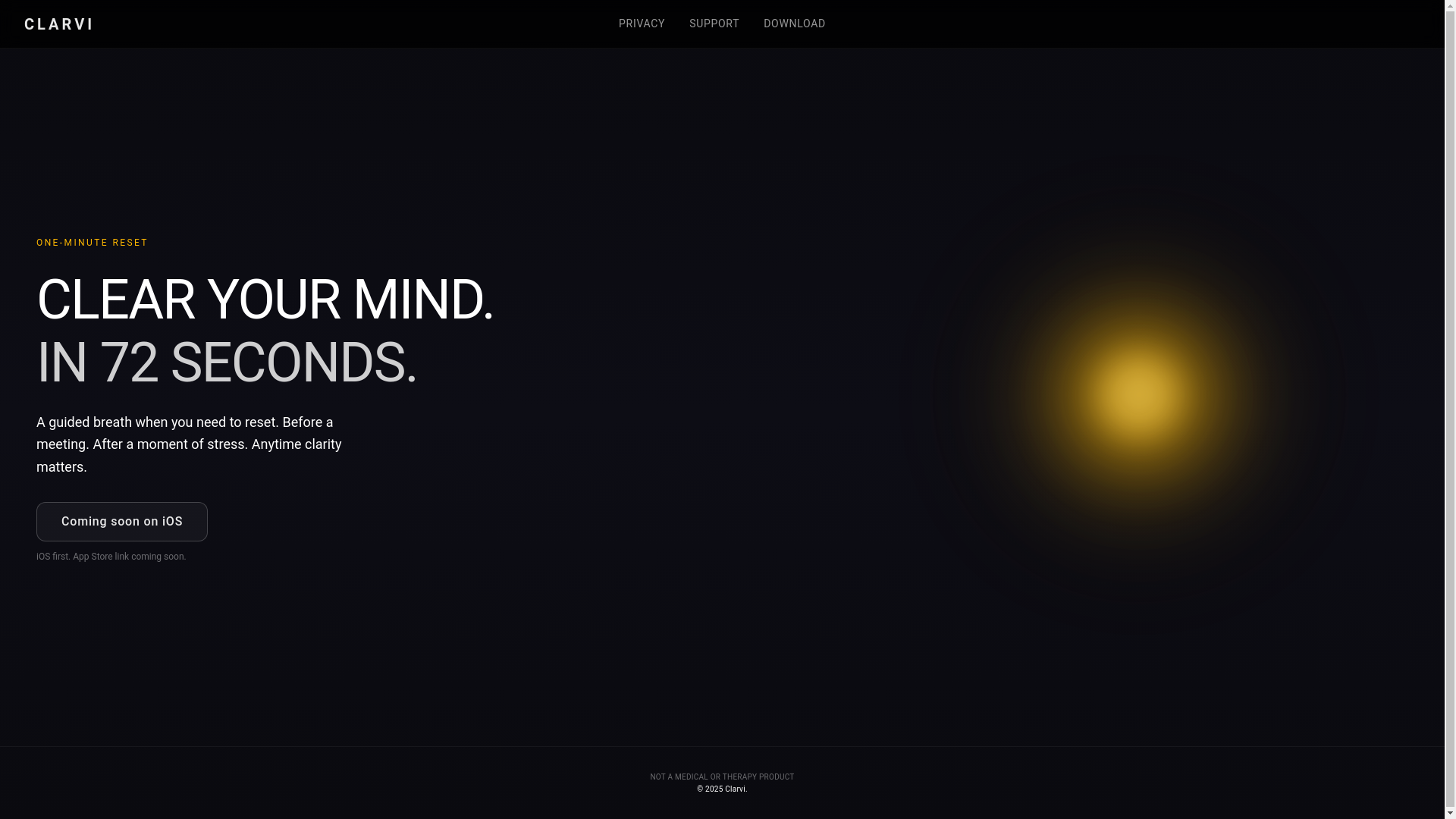 website screenshot of https://getclarvi.com/