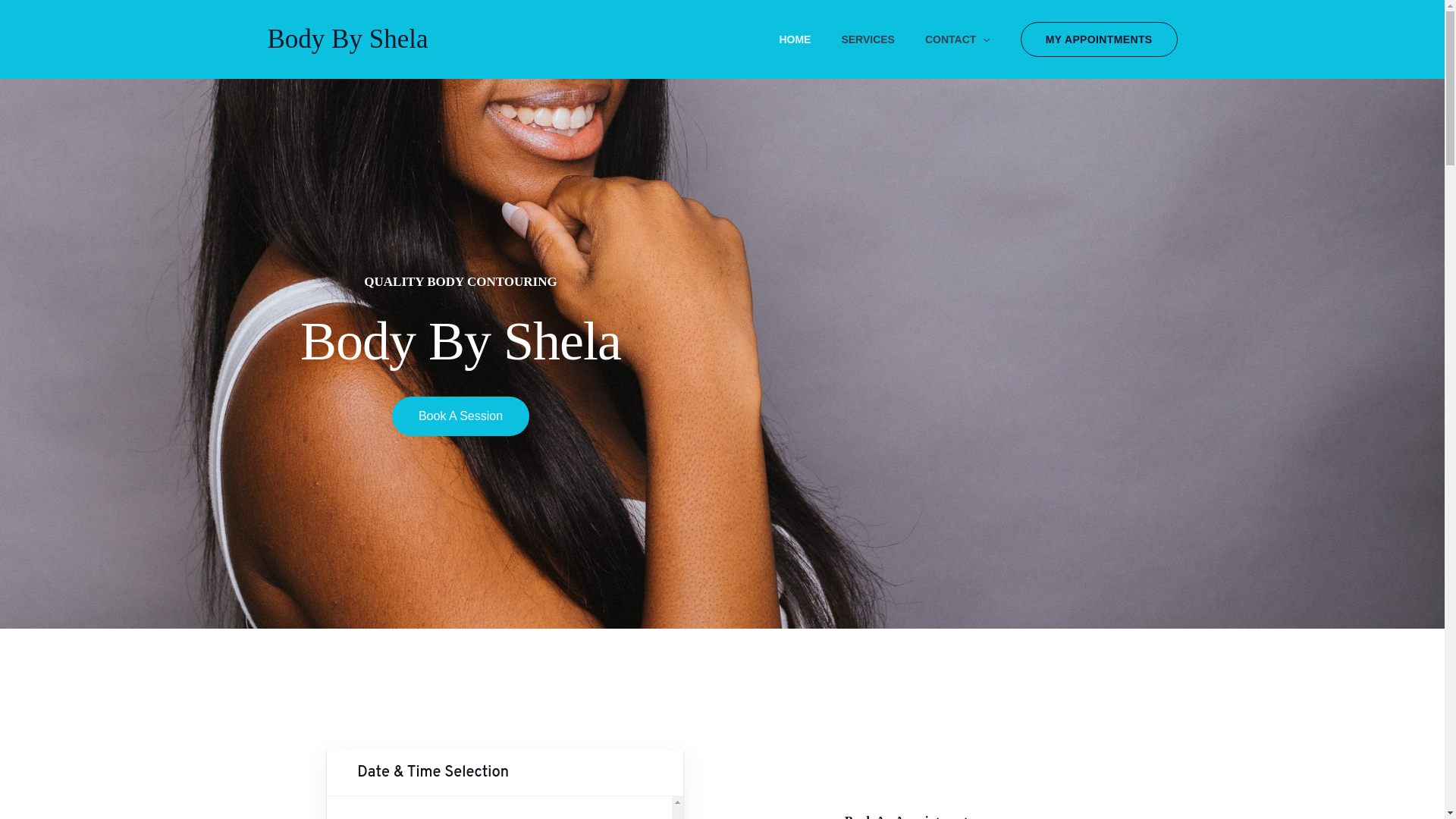 website screenshot of https://bodybyshela.com/