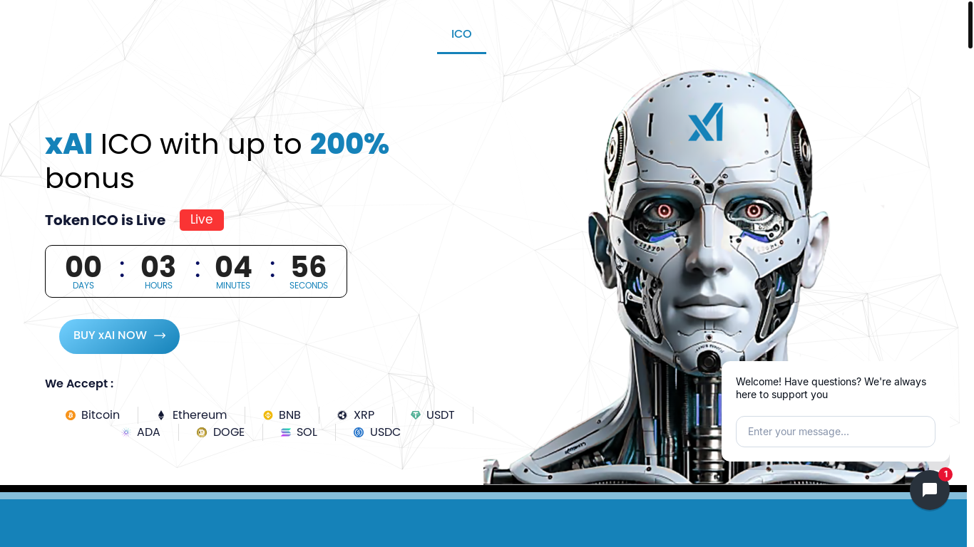 website screenshot of https://xaitokensale.tech/